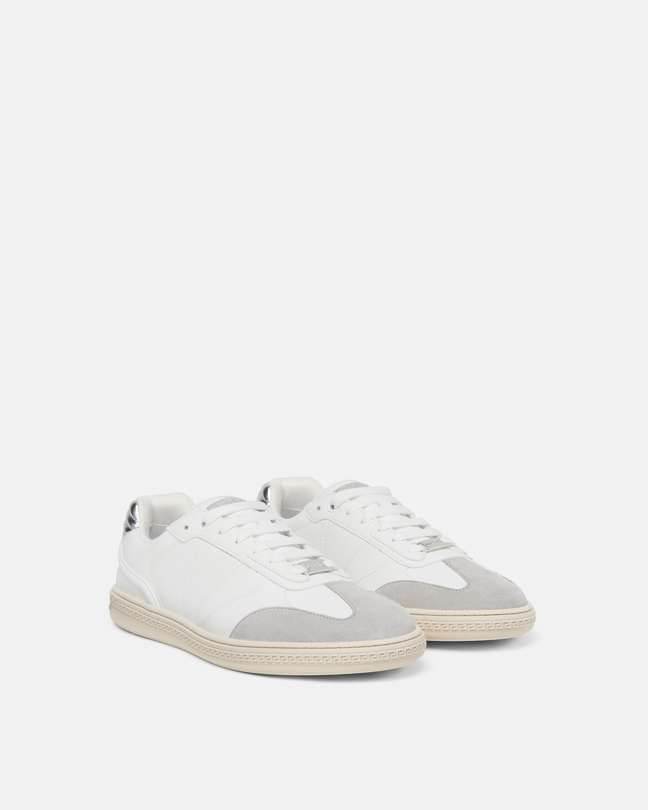 Greca Court Sneakers White,Gray | VERSACE US
