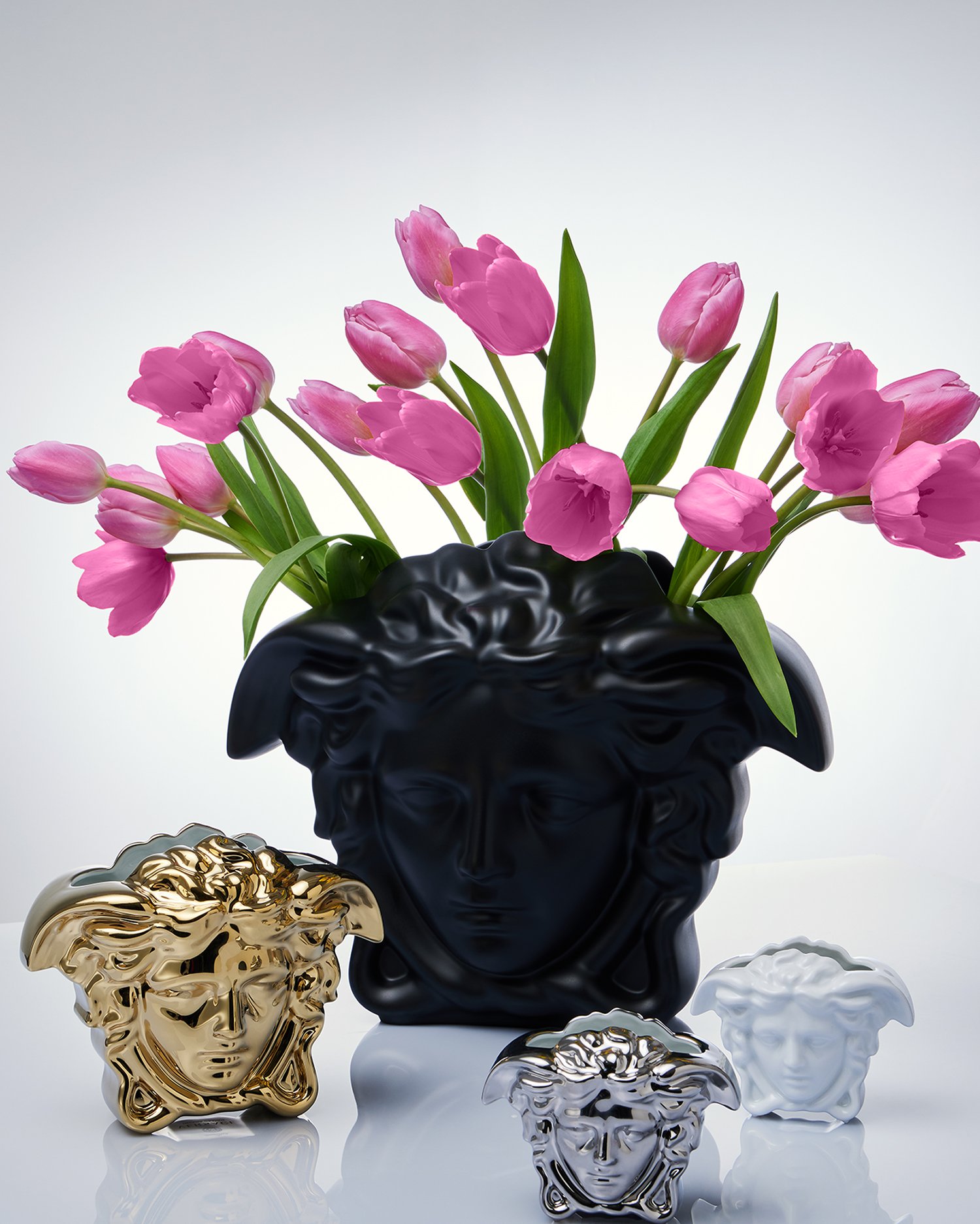Versace Vase Medusa Grande 9 Cm In Silver