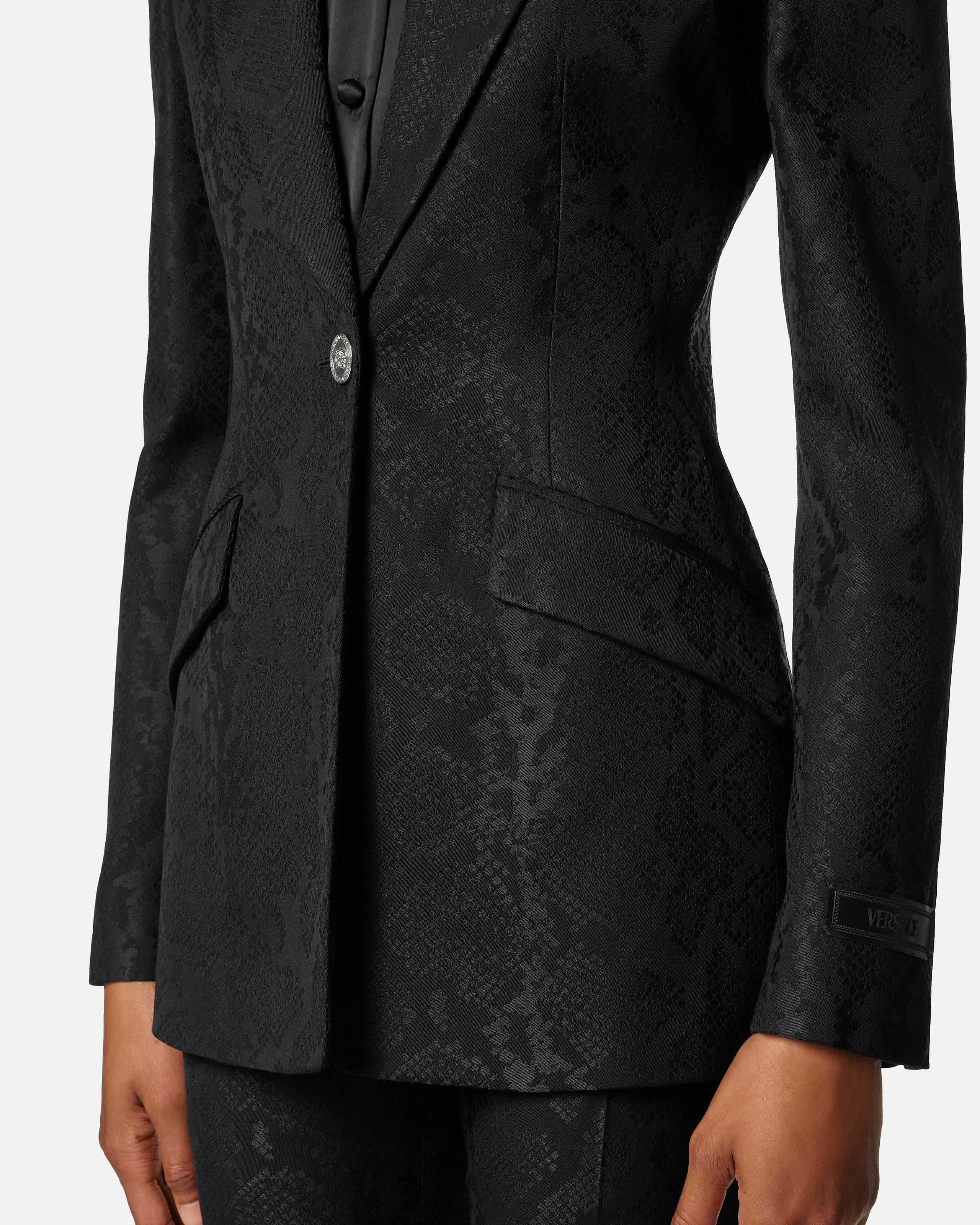Python-Jacquard Wool-Blend Blazer
