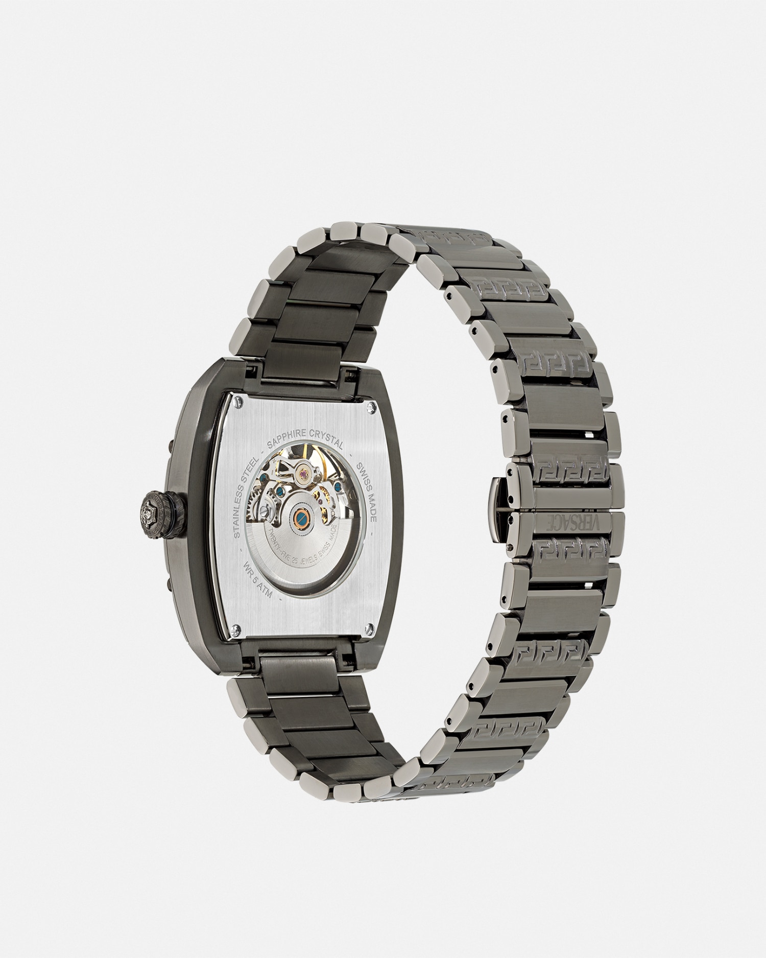 Versace Dominus Skeleton Watch In Black