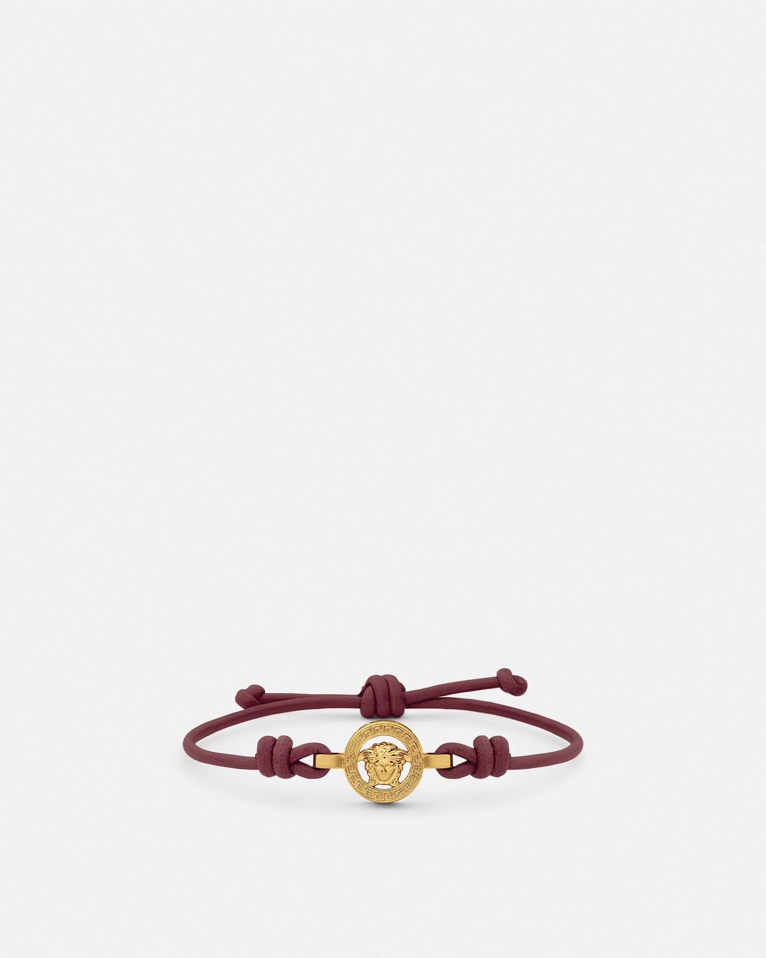 Versace Bracelet En Cuir Medusa '95 In Burgundy