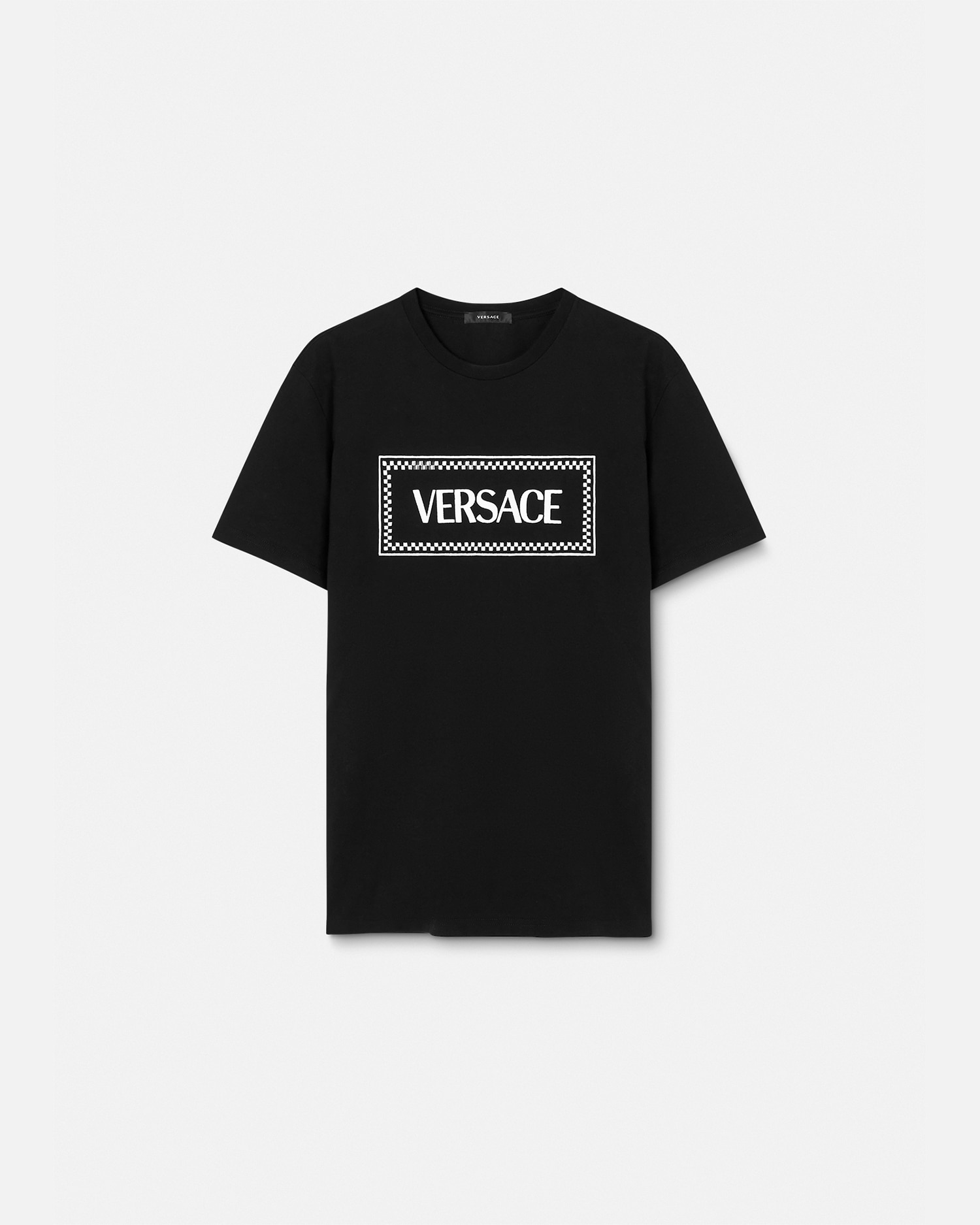 Shop Versace Embroidered '90s Vintage Logo T-shirt In Black