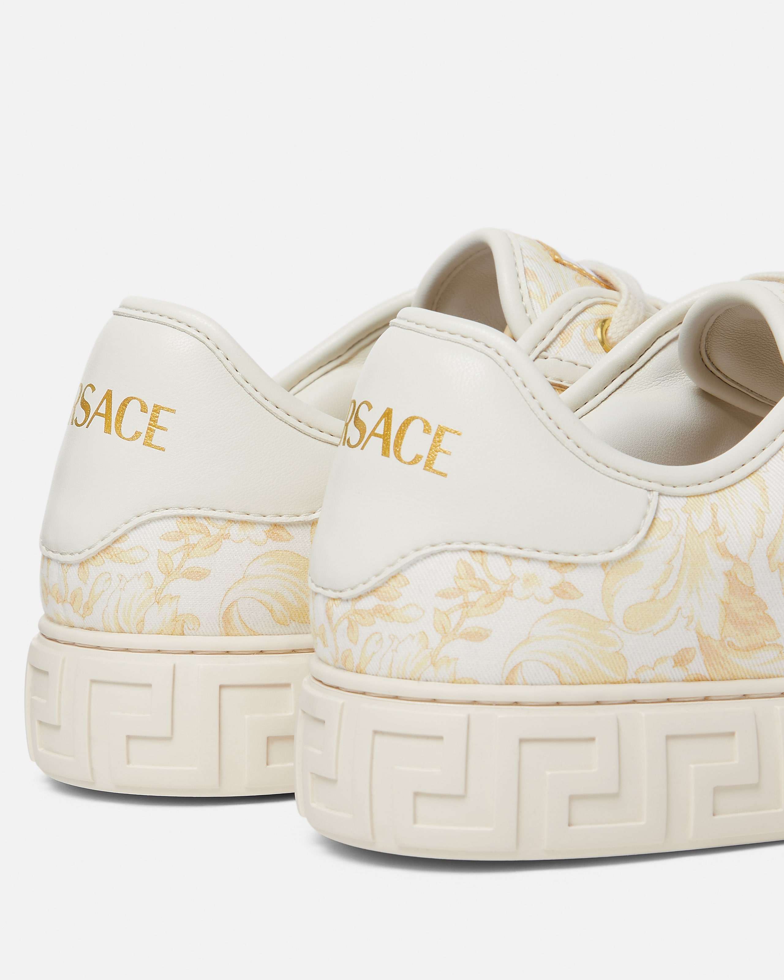 Greca Printed Canvas Sneakers
