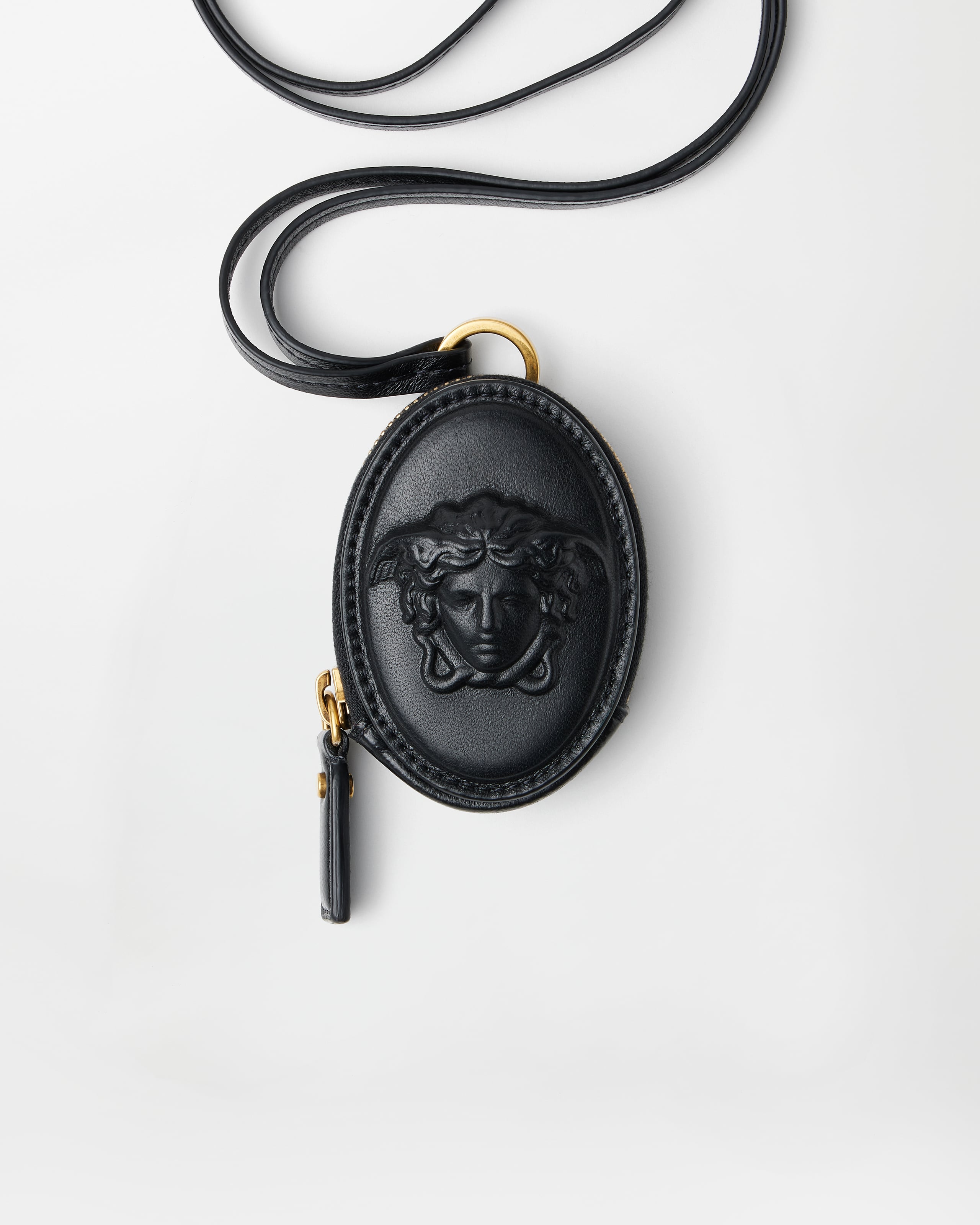 Versace Lou Porte-monnaie En Cuir Nappa In Black