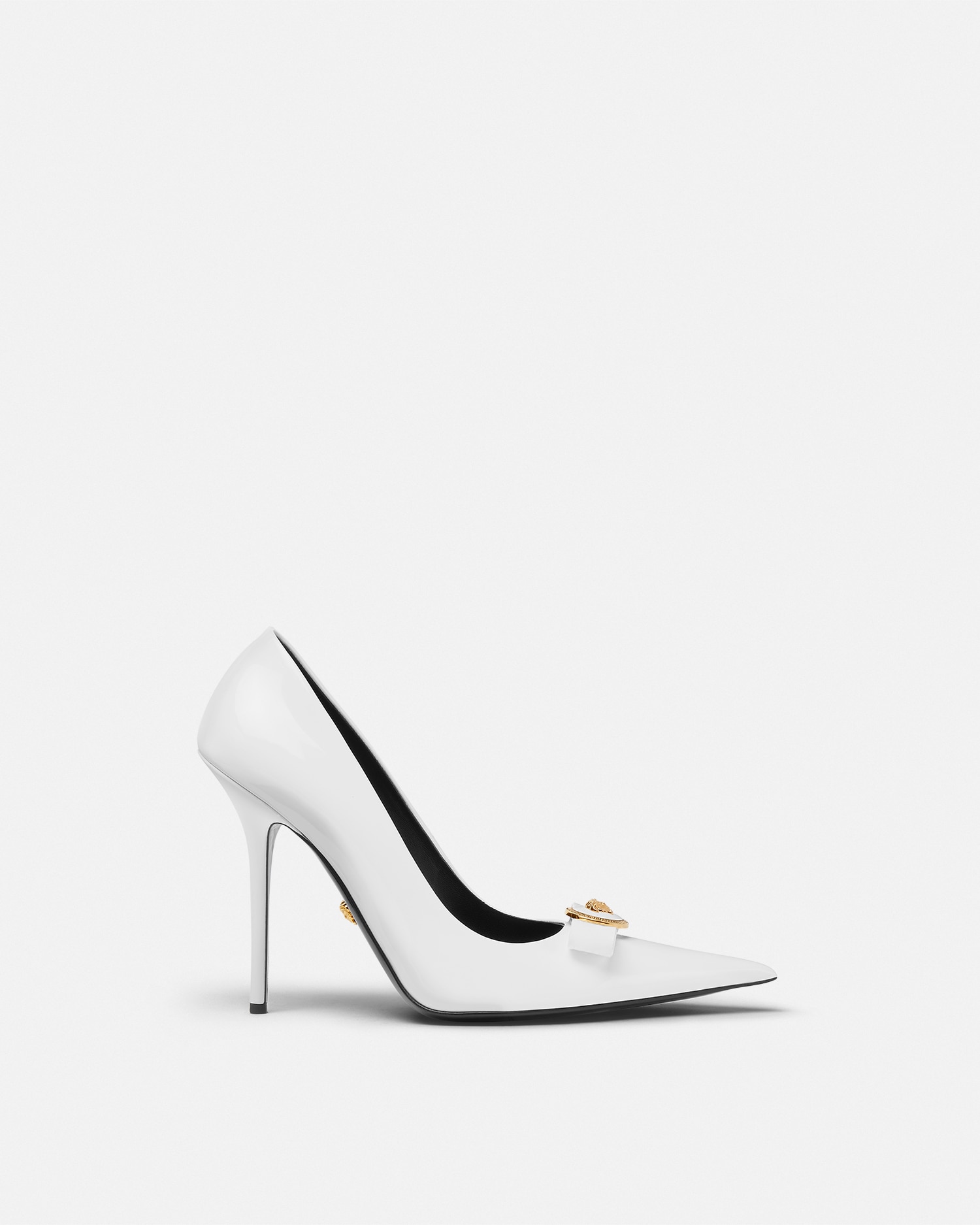 Versace Gianni Ribbon High Pumps In White