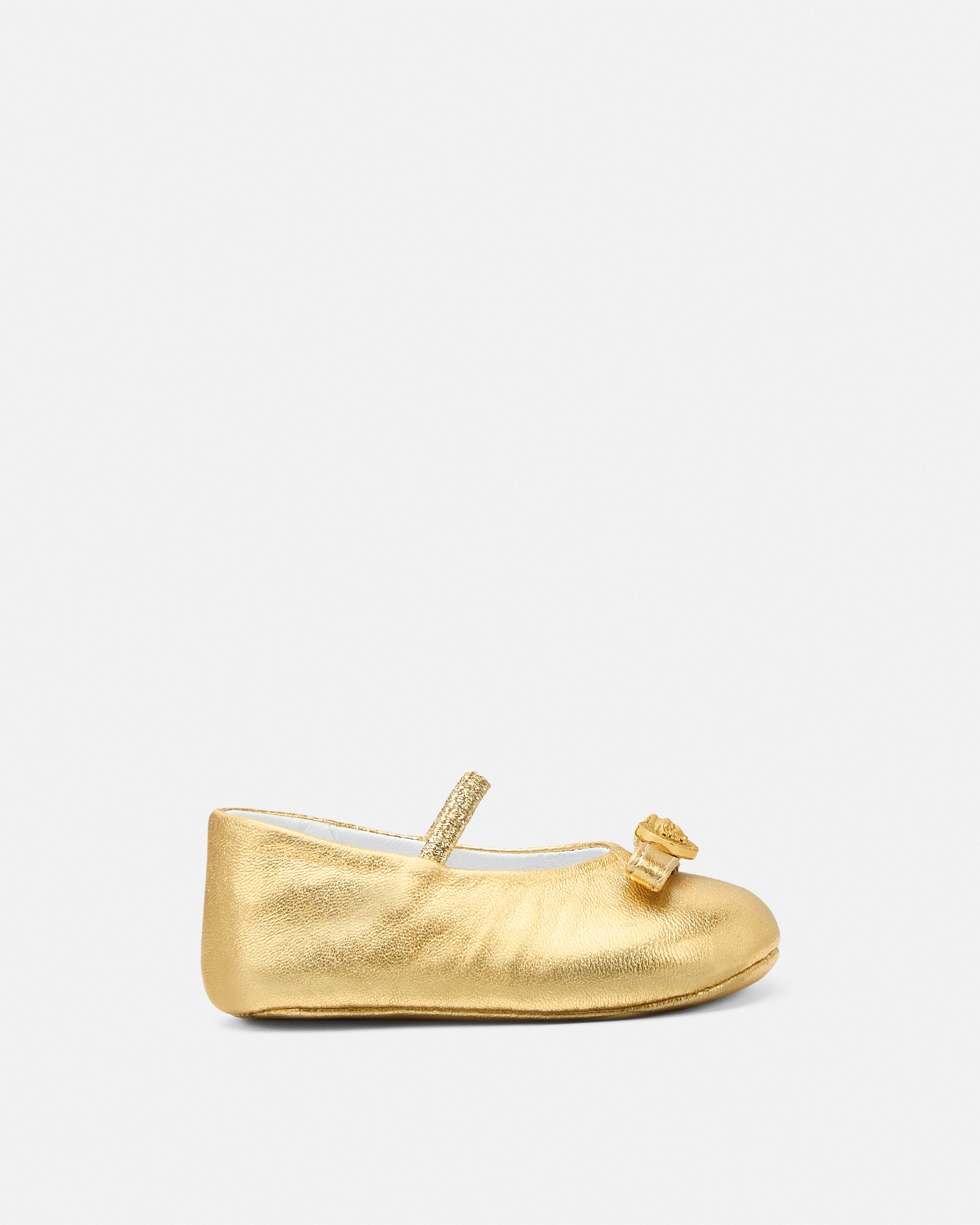 Versace Gianni Ribbon Baby Ballerines Métallisées
