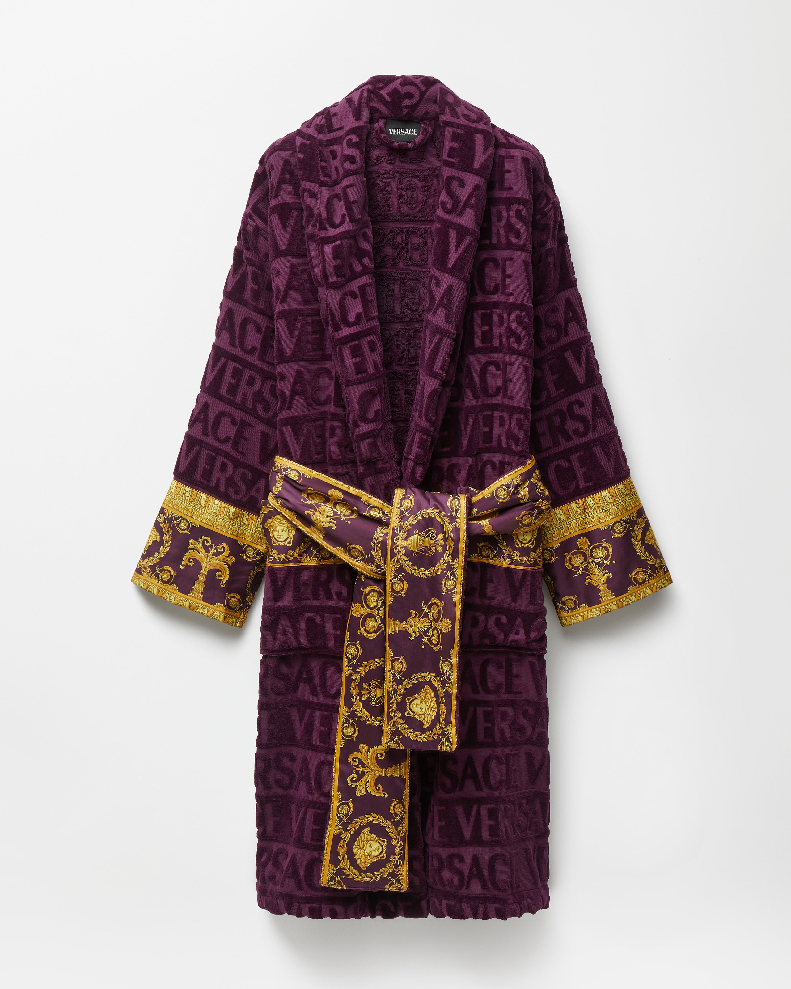 Versace I ♡ Baroque Bathrobe In Red