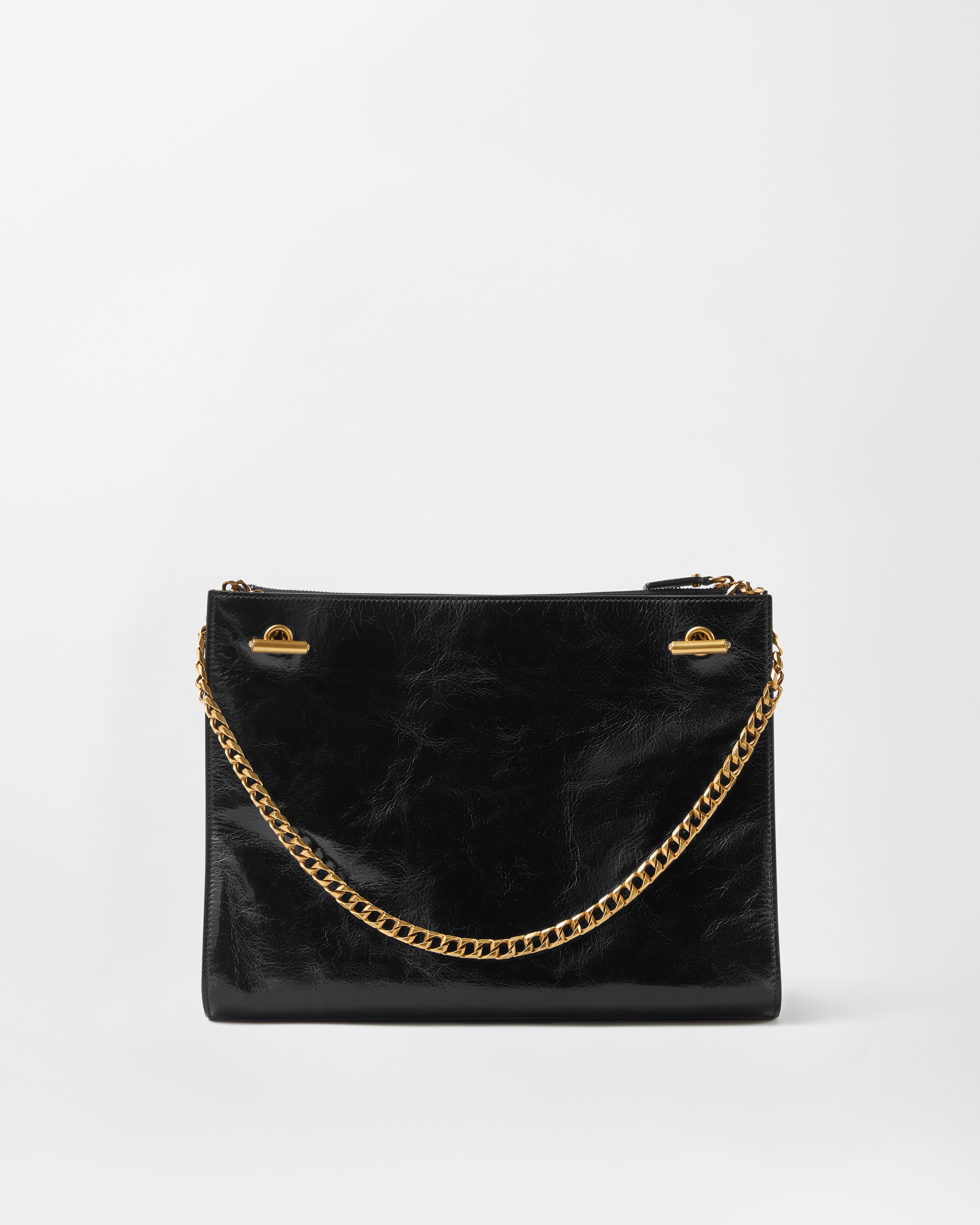 Cabine Leather Shoulder Bag Black | VERSACE US