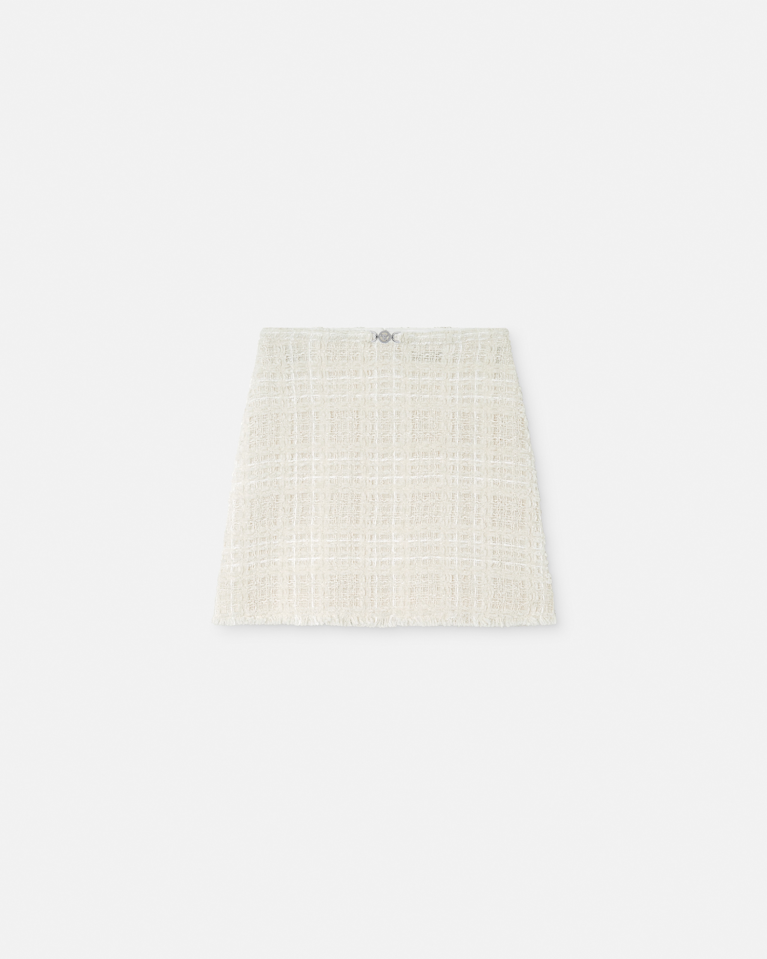 Versace Mini-jupe En Tweed De Coton In White