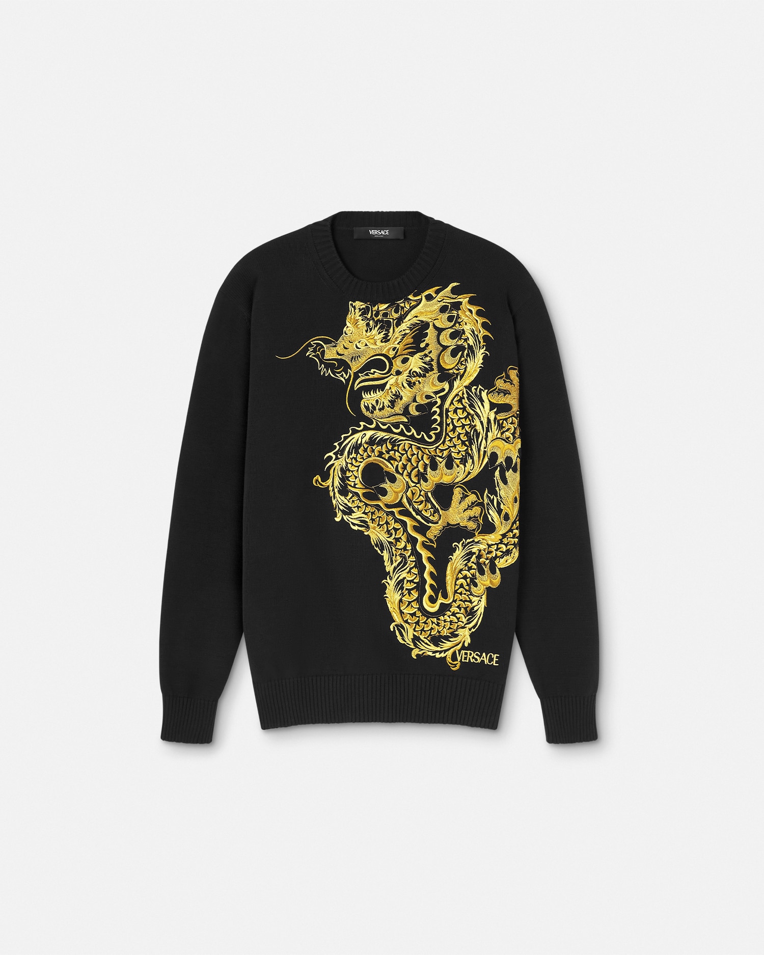 Versace Year Of The Dragon Sweater In Black