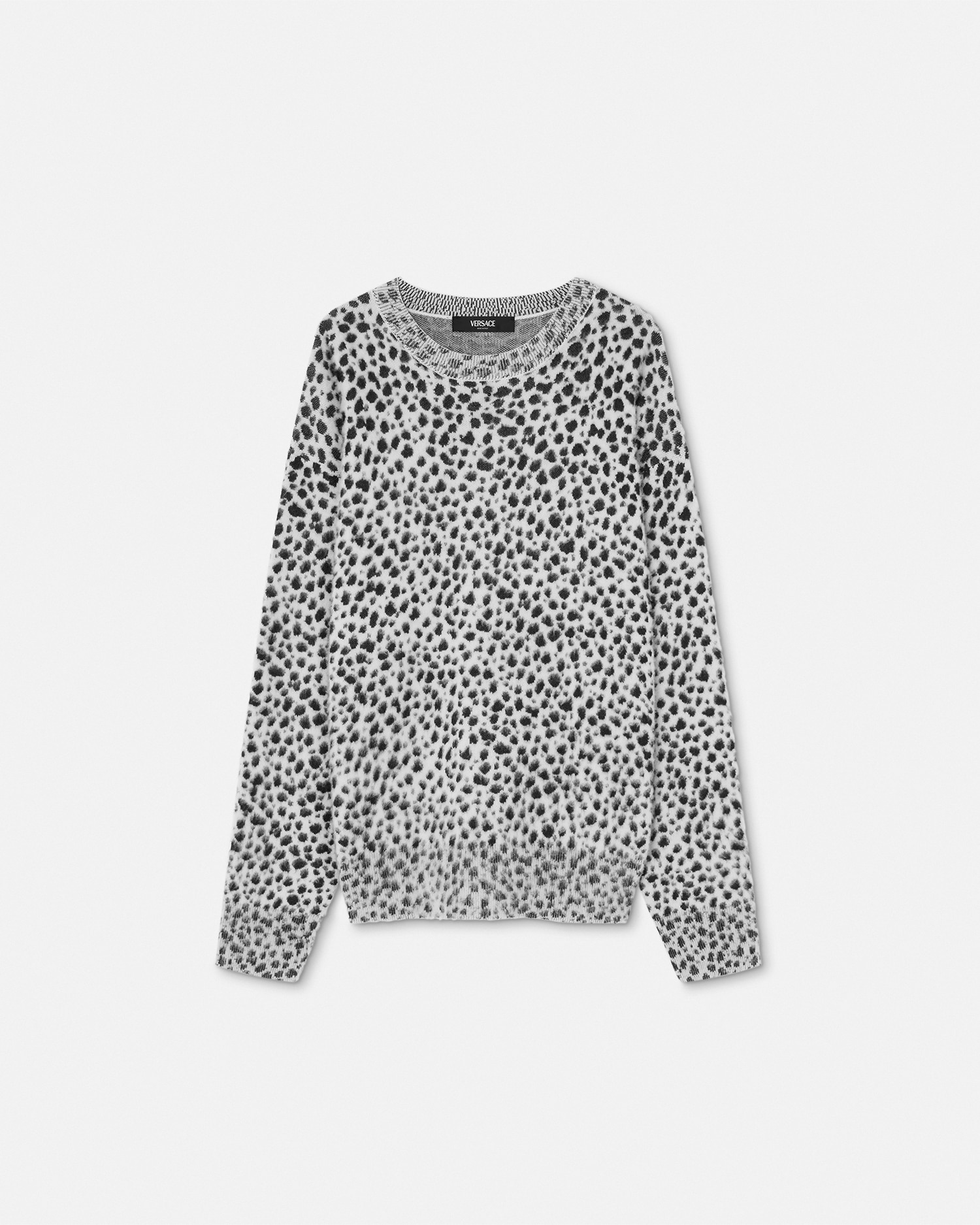 Versace Dalmatian Wool-blend Oversize Sweater In Noir+blanc