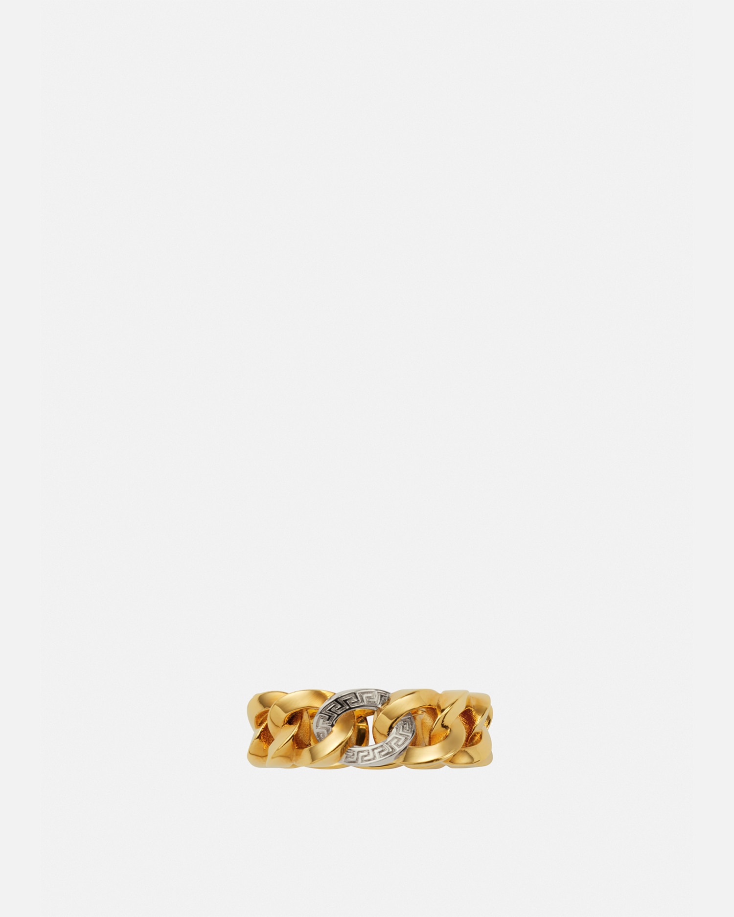 Shop Versace Medusa Chain Ring In Gold