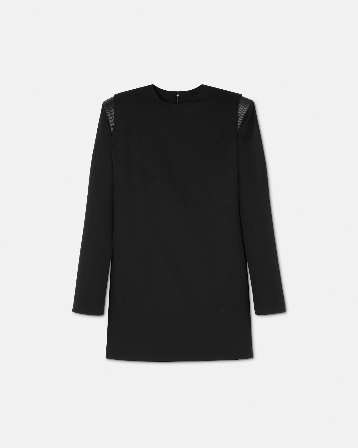 Versace Mini Robe Droite En Laine In Black