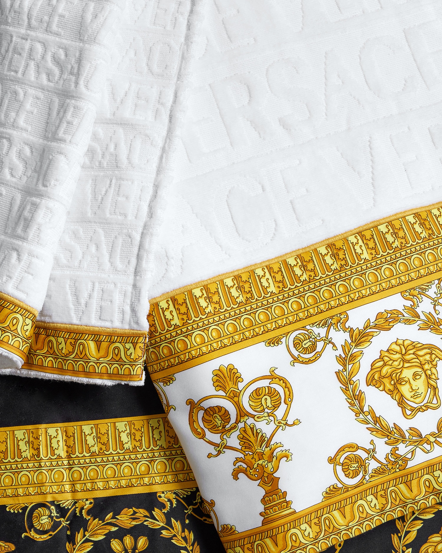 I ♡ Baroque Towel 5-Set White | VERSACE US