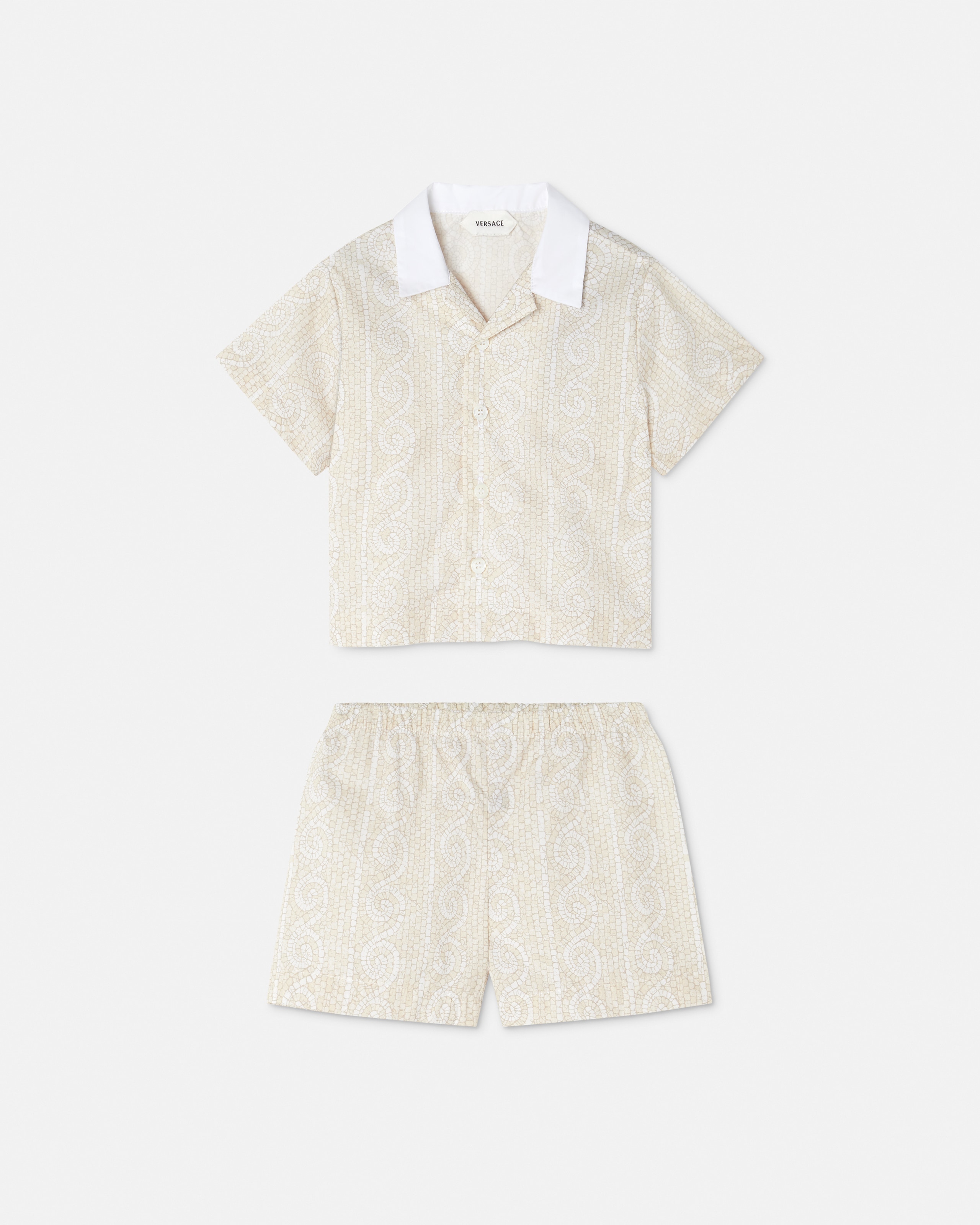 Versace Baby Printed Cotton-poplin Shirt Set In White