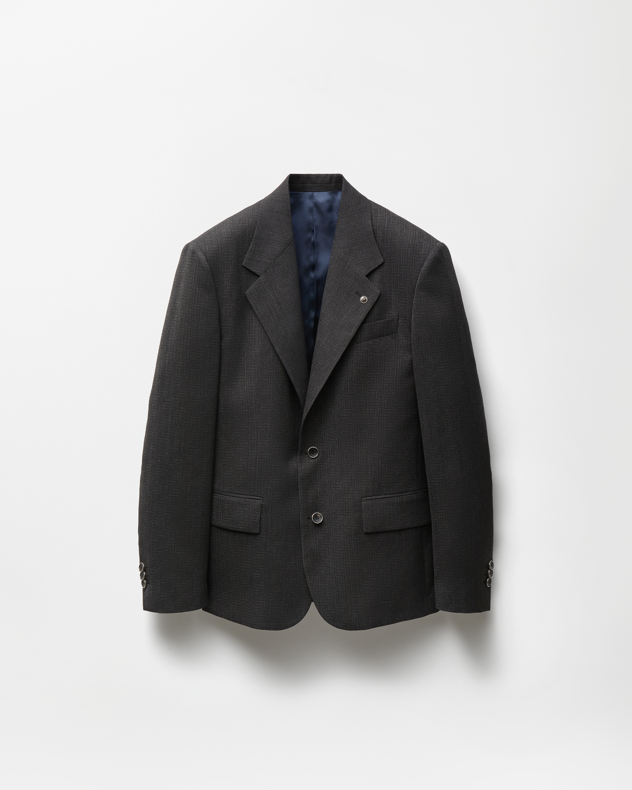 Versace Jacquard Wool Blazer In Gray