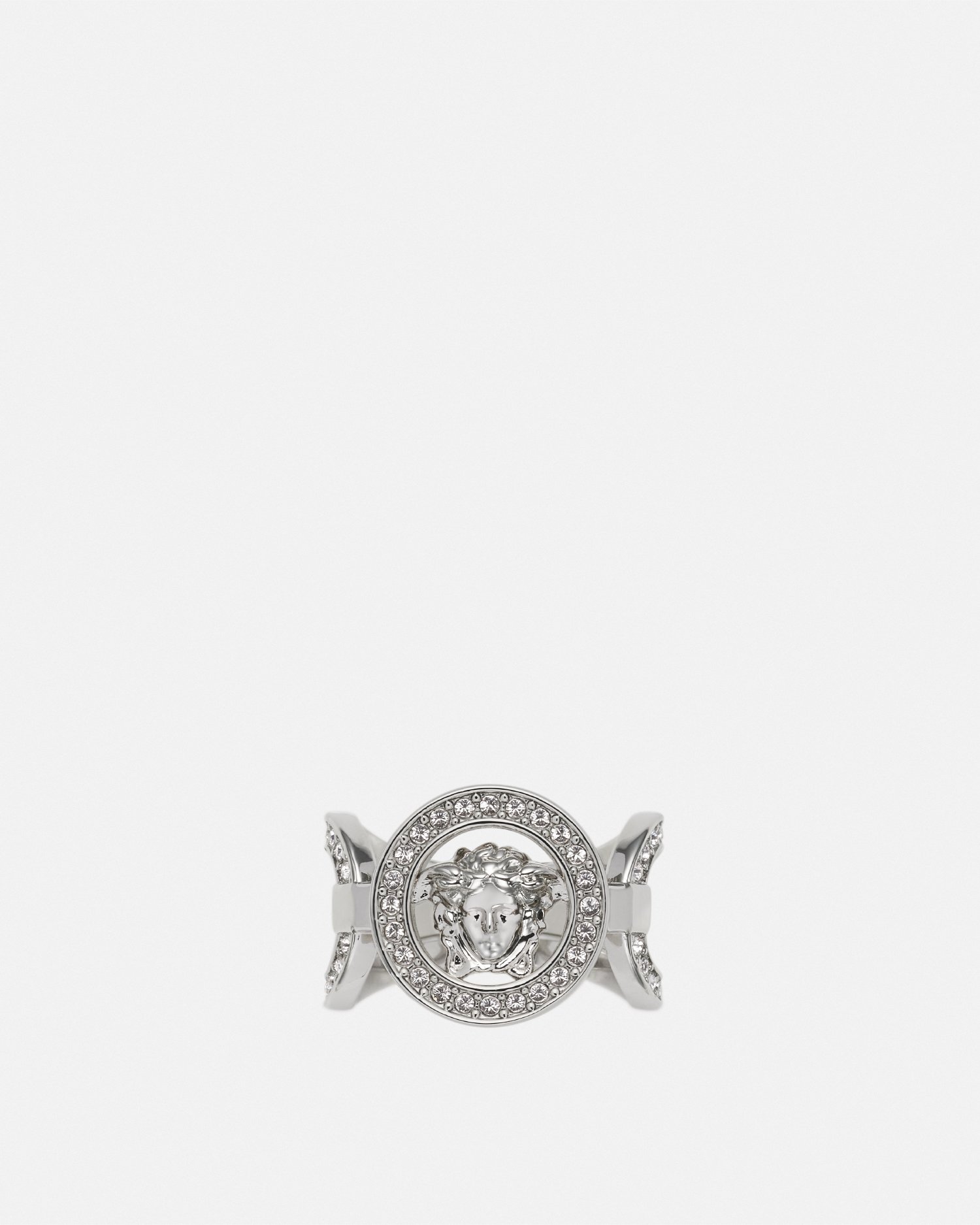 Versace Bague Medusa '95 Avec Cristaux In Silver
