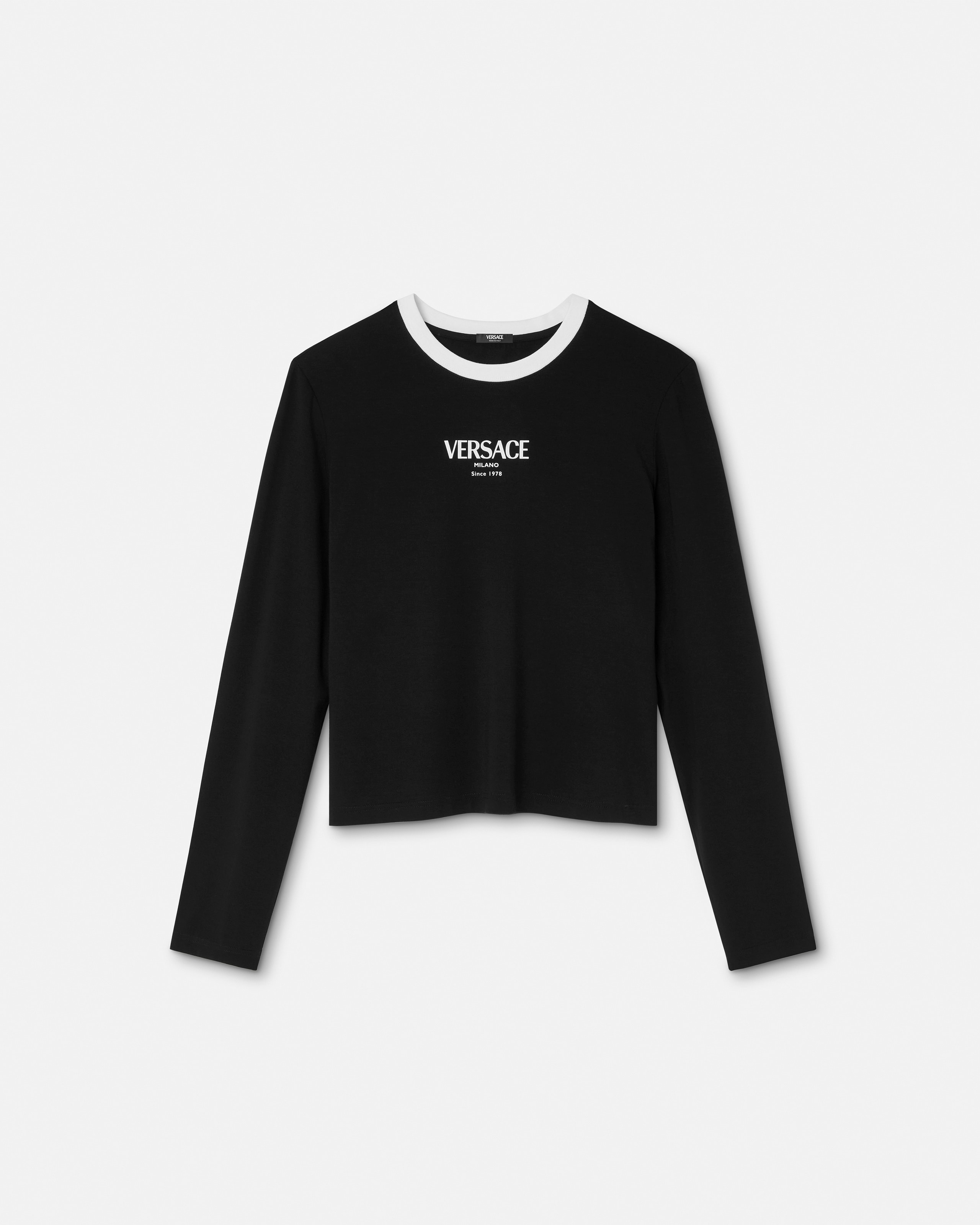 Versace T-shirt En Jersey Viscose Stretch In Black