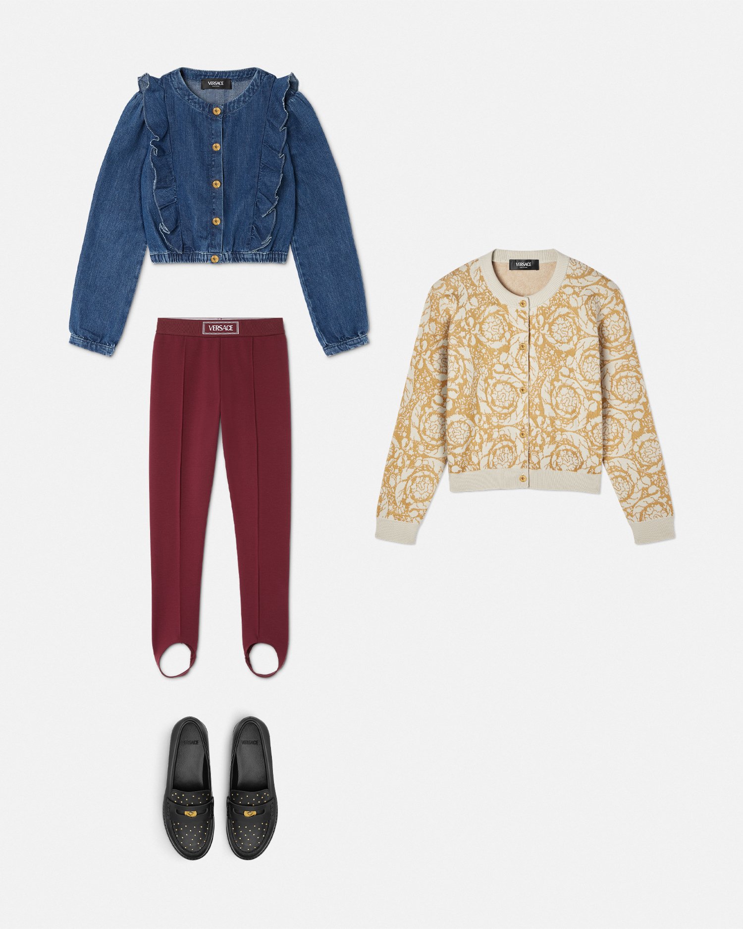 Versace 90s Vintage Logo Kids Legging Fuseau