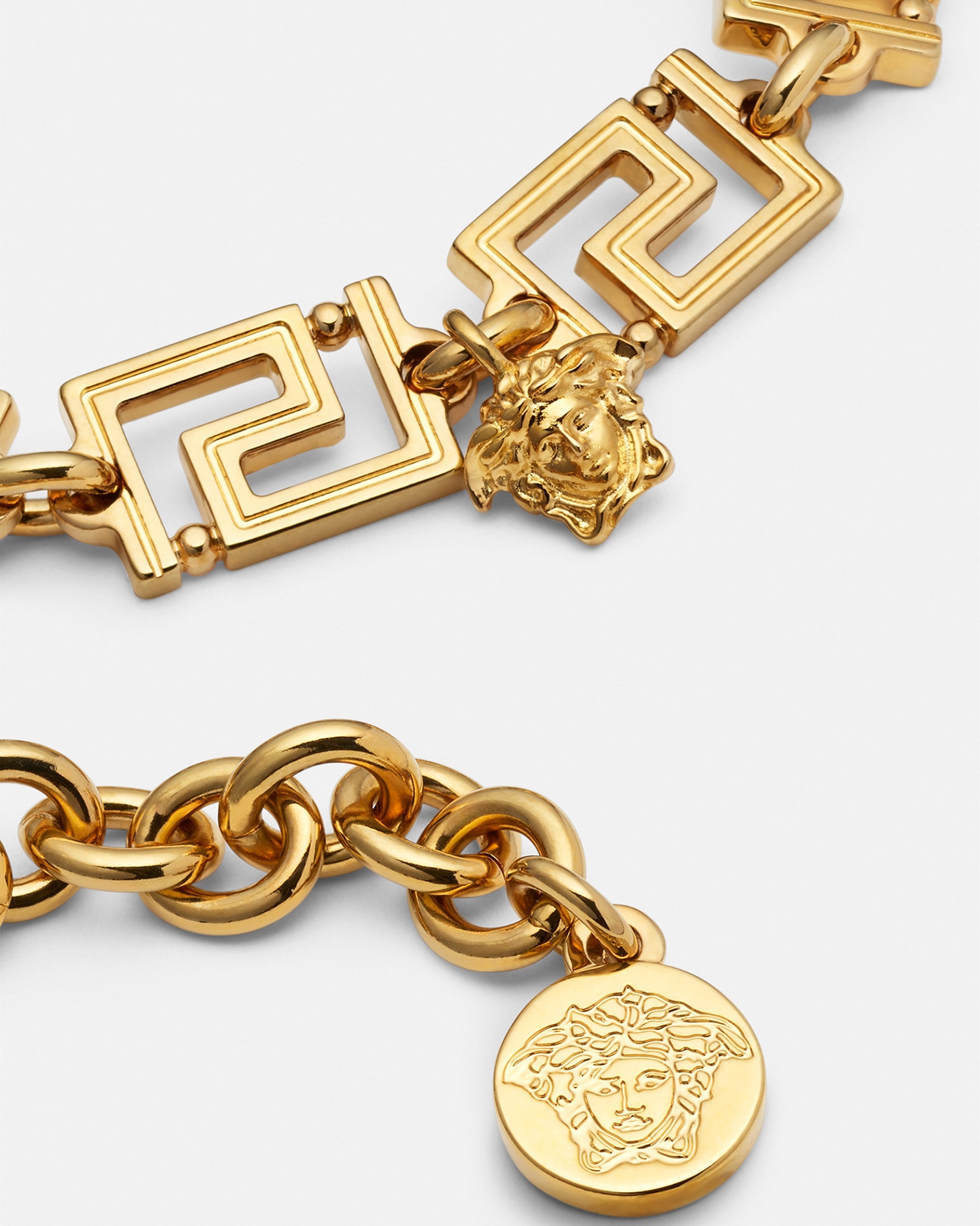 Shop Versace Greca Bracelet In Gold