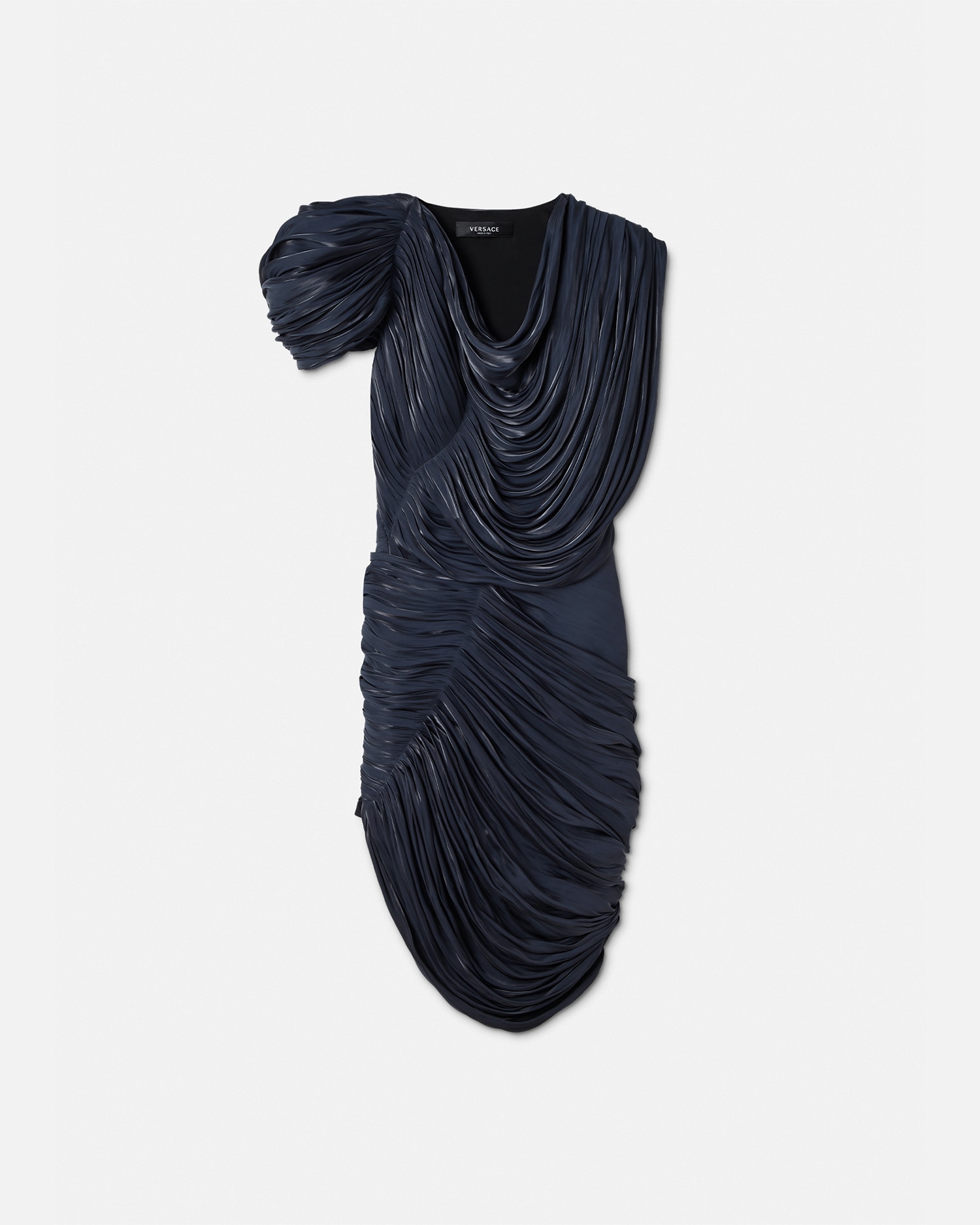 Draped Pleated Midi Dress