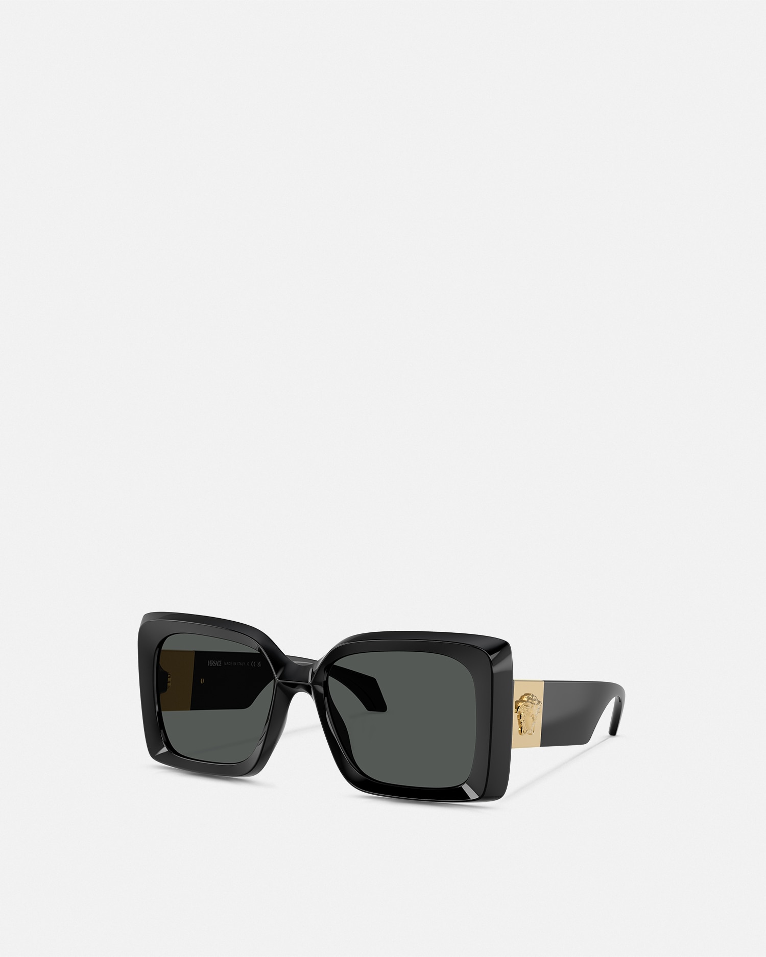 Versace Medusa Plaque Maxi Sunglasses In Black