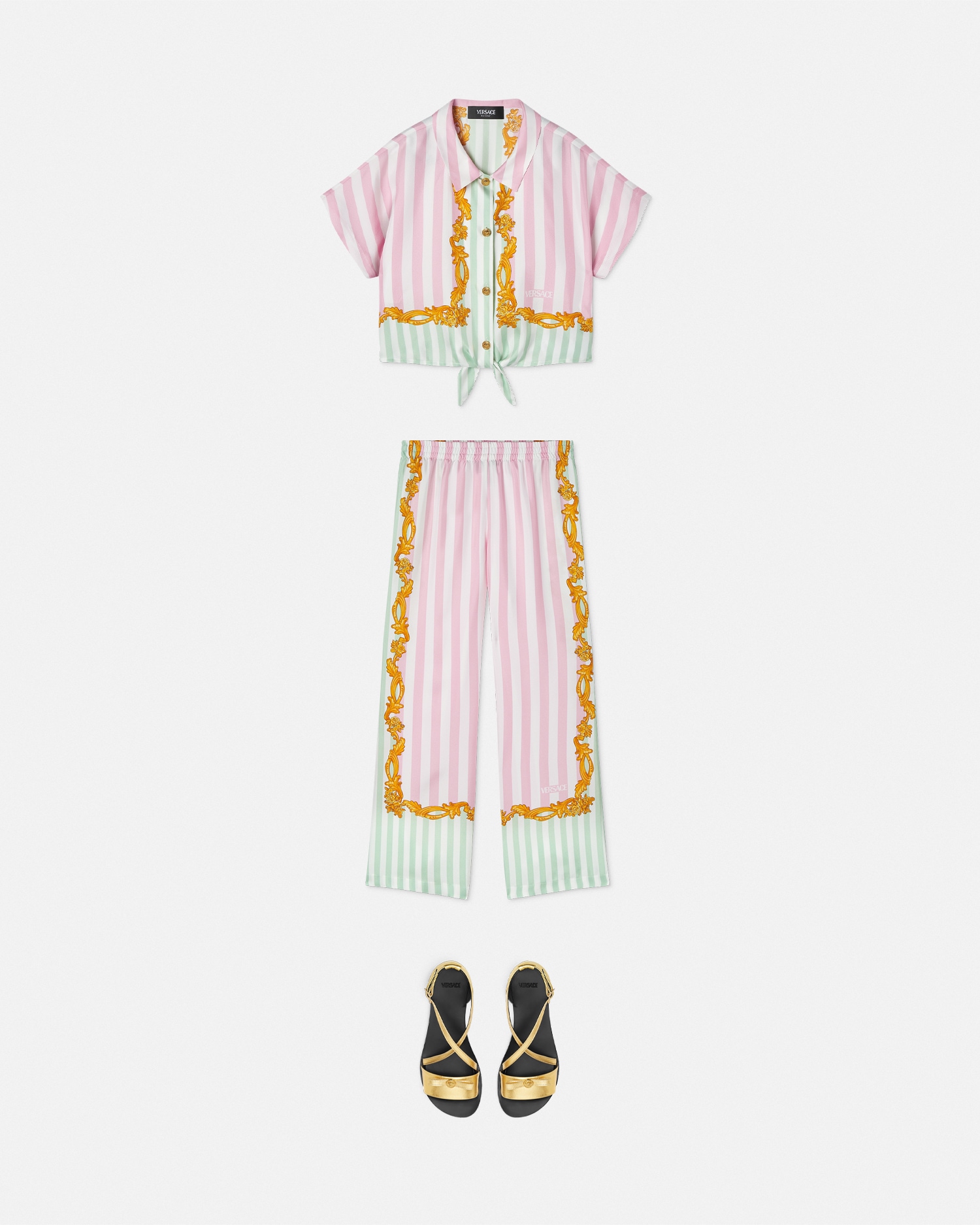 Barocco Pinstripe Silk Kids Trousers