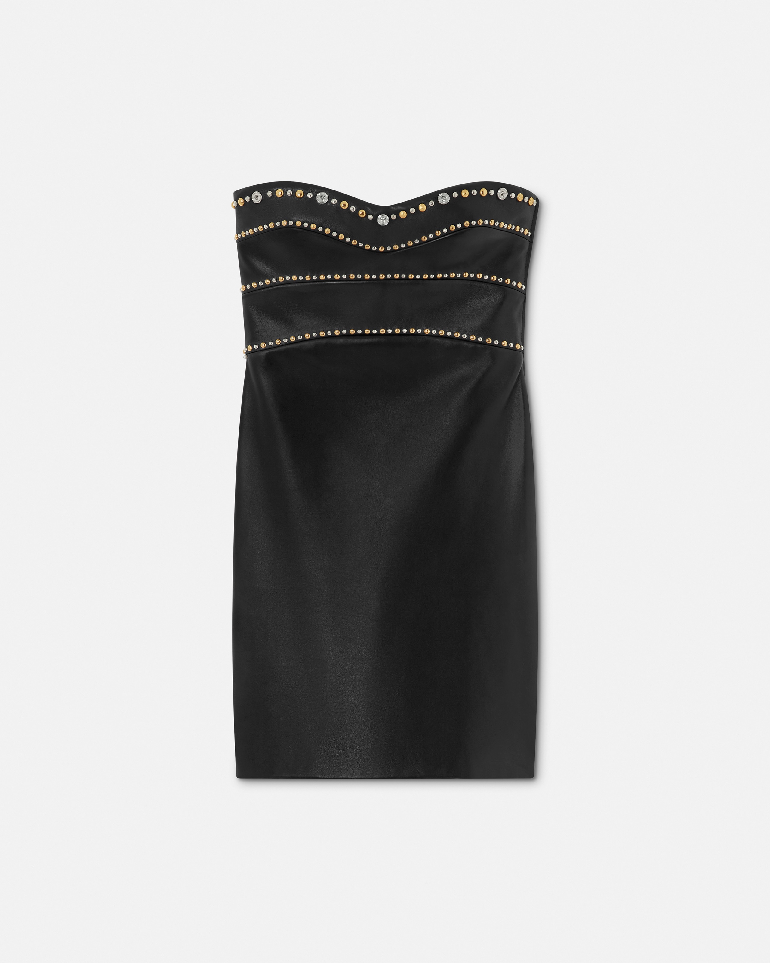 Embellished Leather Mini Dress Embellished Leather Mini Dress