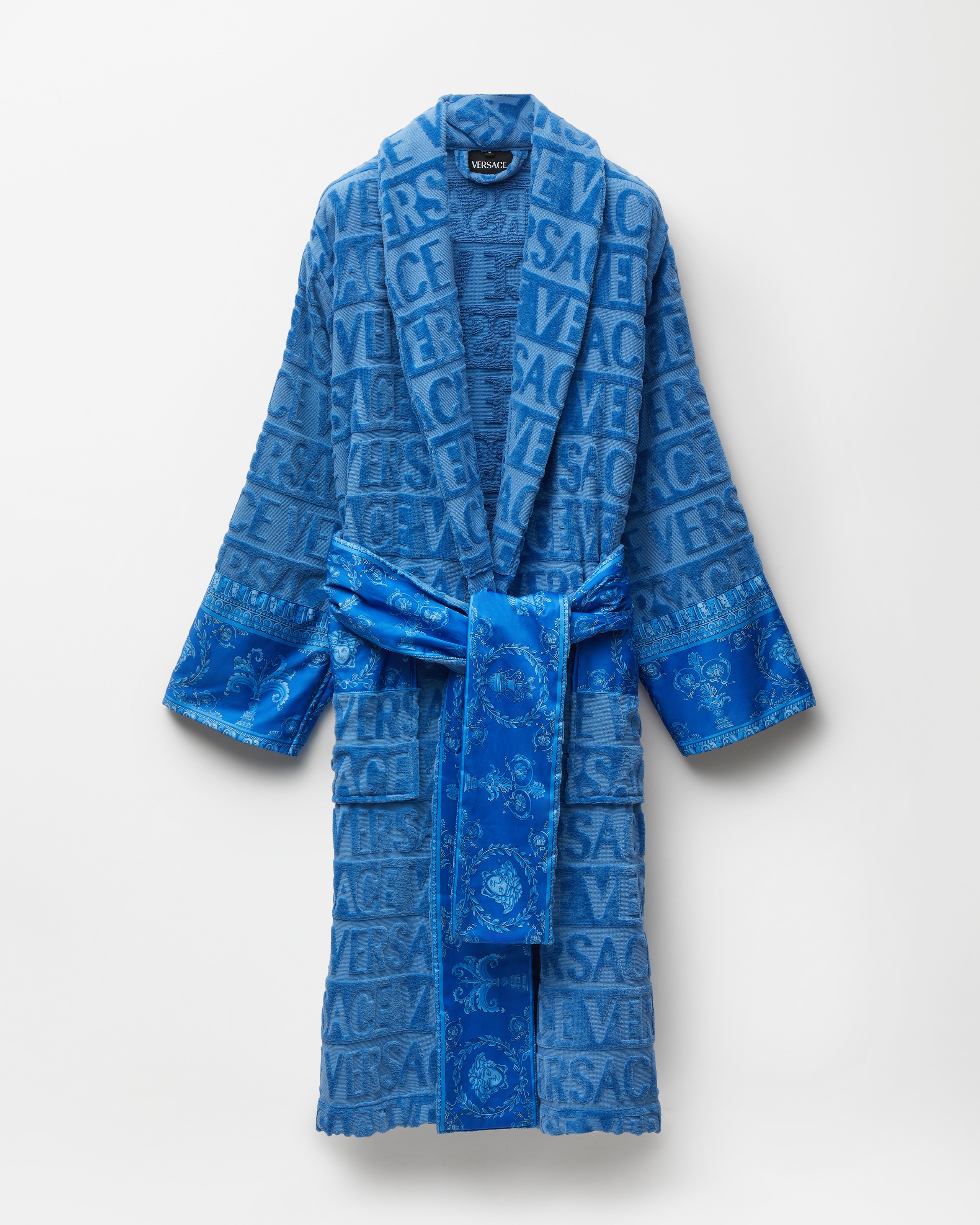 Versace I ♡ Baroque Bathrobe In Blue