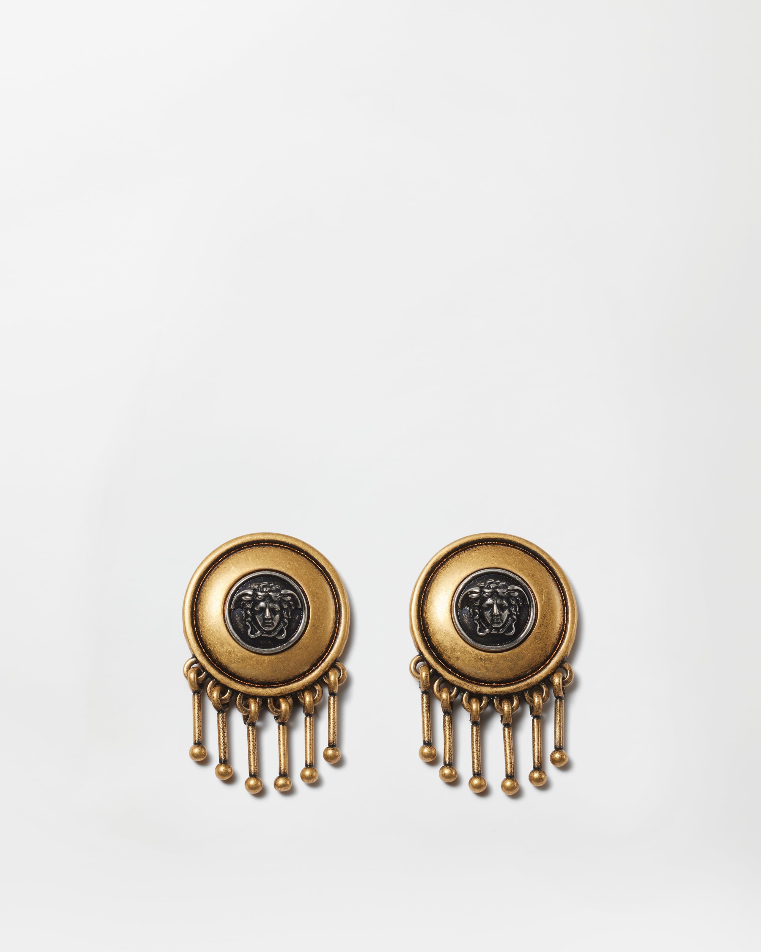 Versace Scudo Earrings In Metallic