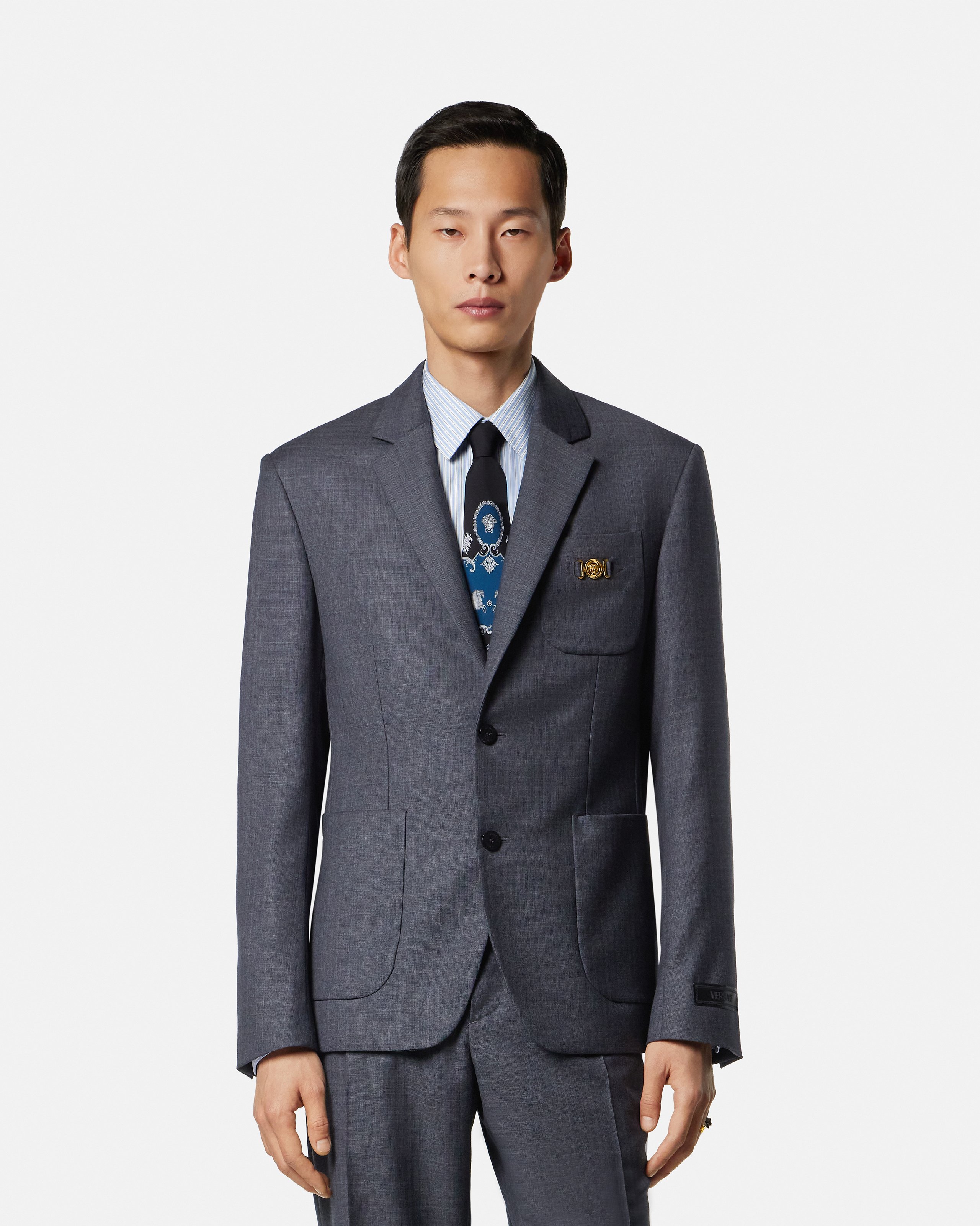 Micro-Checked Wool Blazer