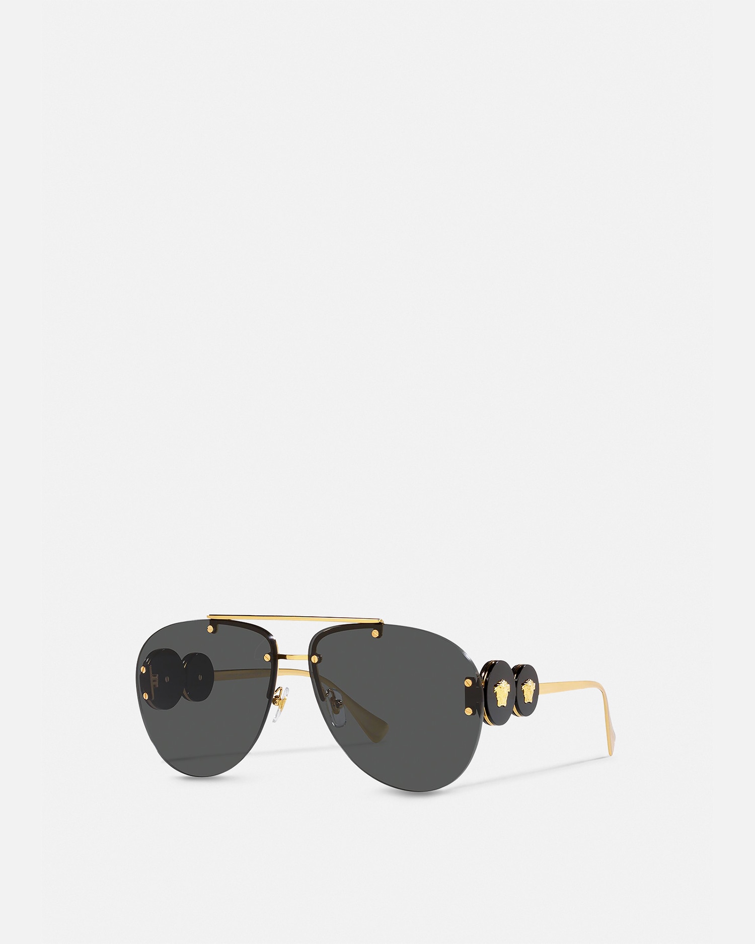 Versace Double Medusa Aviator Sunglasses In Black