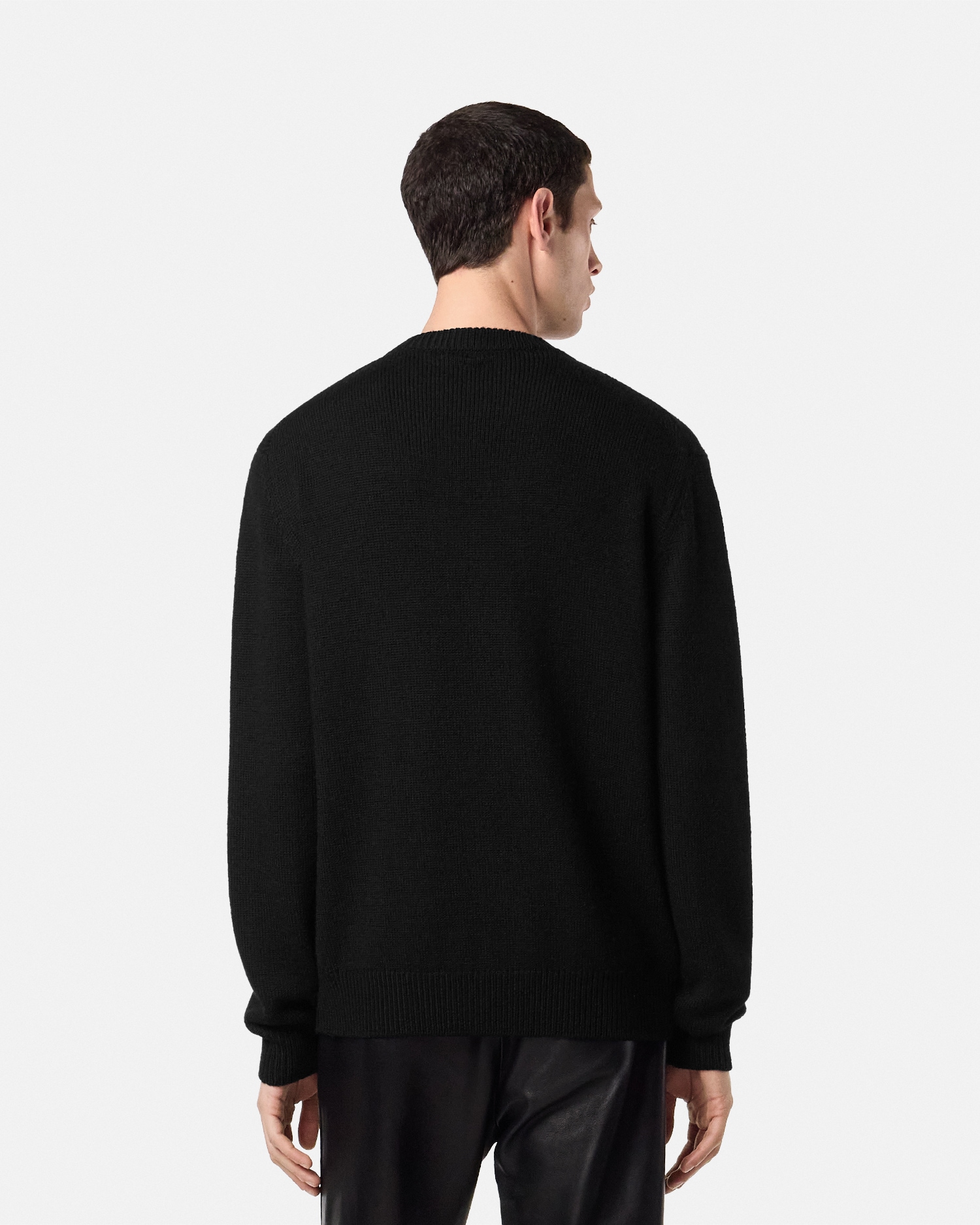 Crystal Versace Leopard Wool Knit Sweater