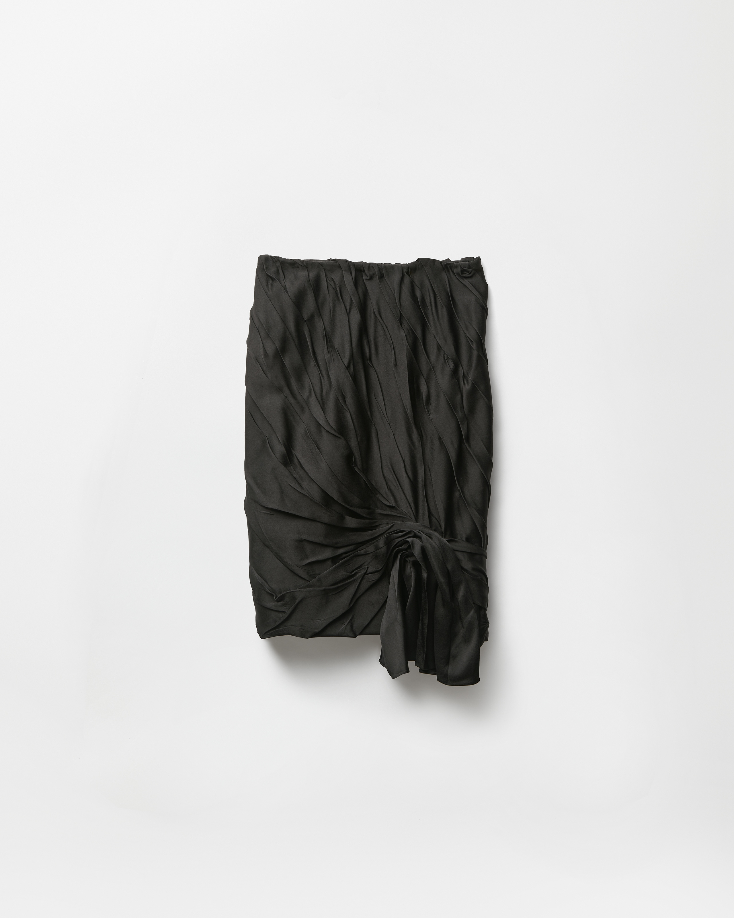 Versace Jupe Mi-longue Drapée En Satin Envers In Black