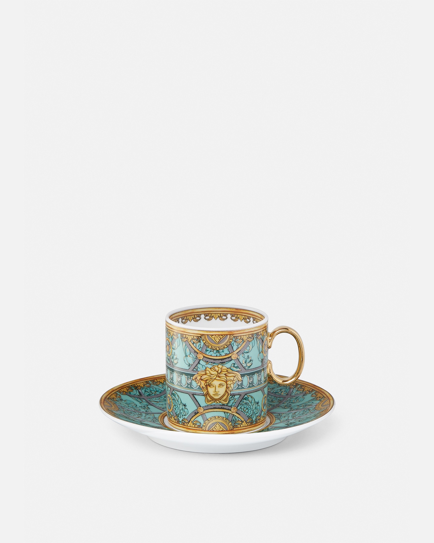 Versace Tasse Et Soucoupe Scala Del Palazzo Verde In Multi
