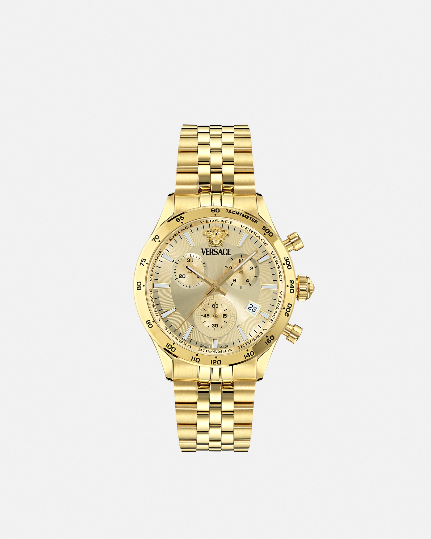 Versace Hellenyium Chrono Petite Watch In Gold