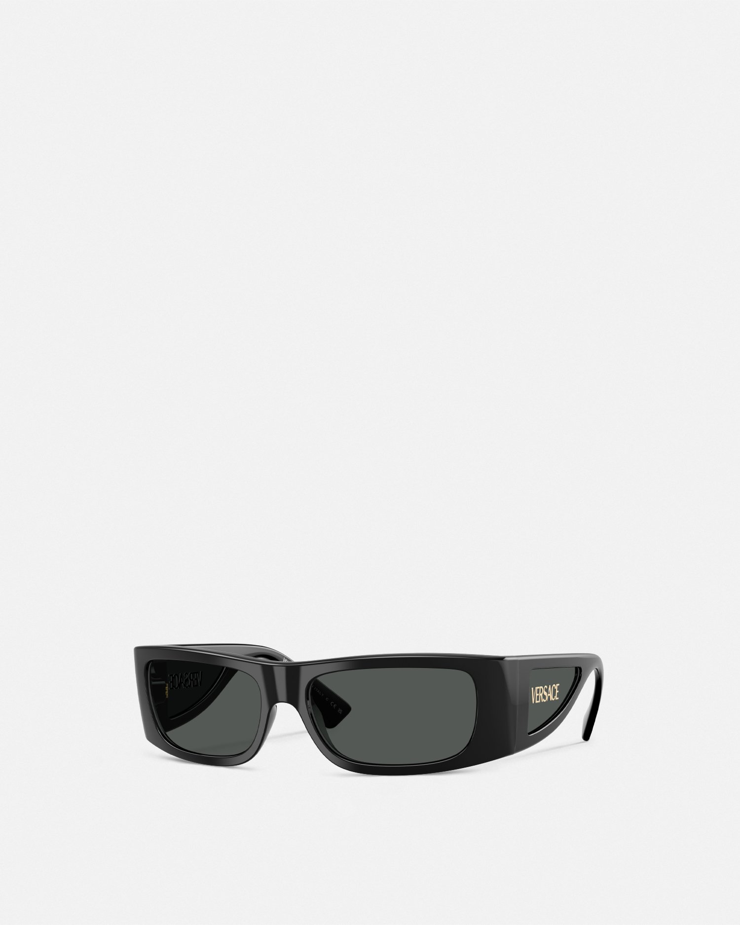 Versace Lens Logo Sunglasses In Black
