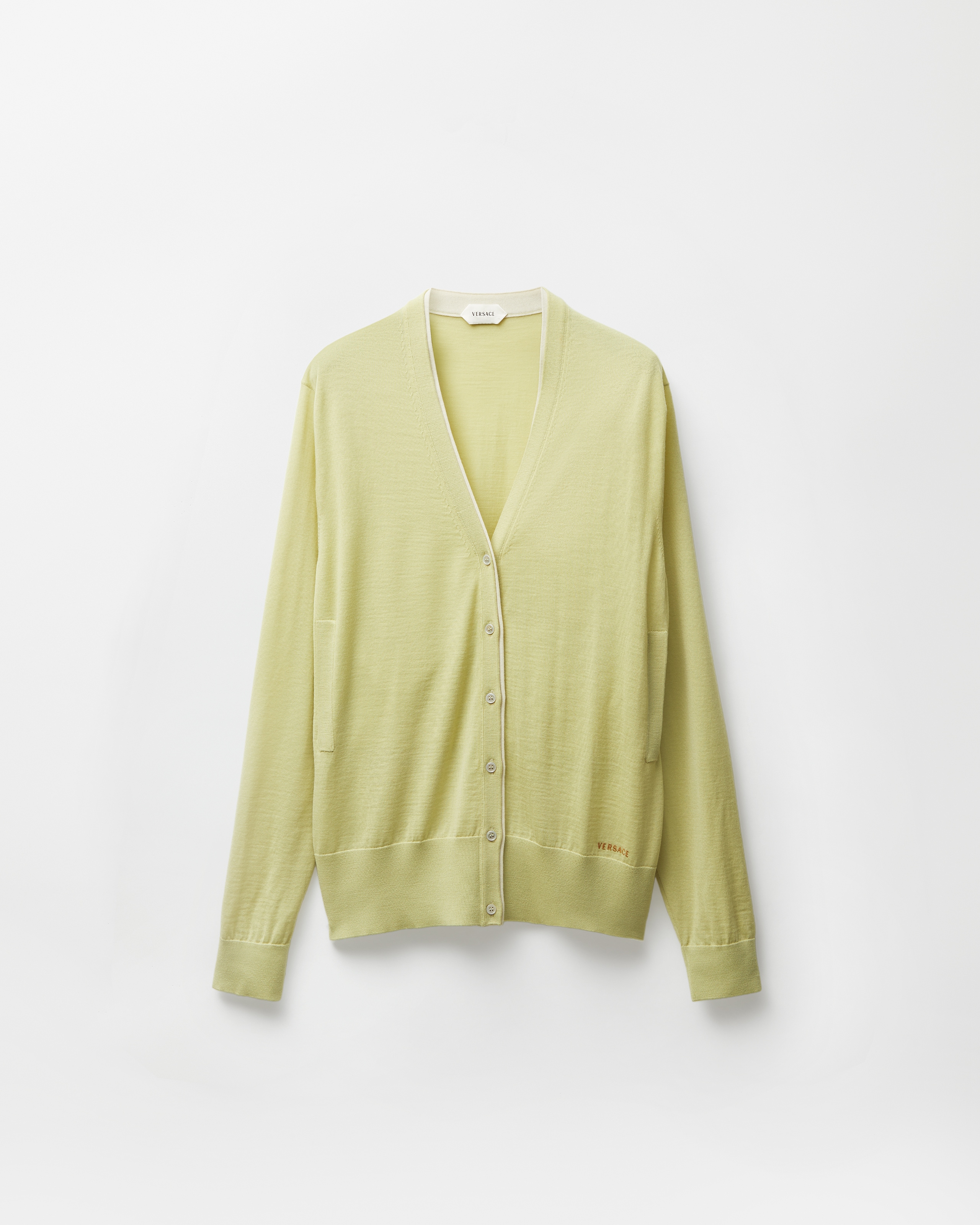 Versace Cardigan En Maille De Laine In Green