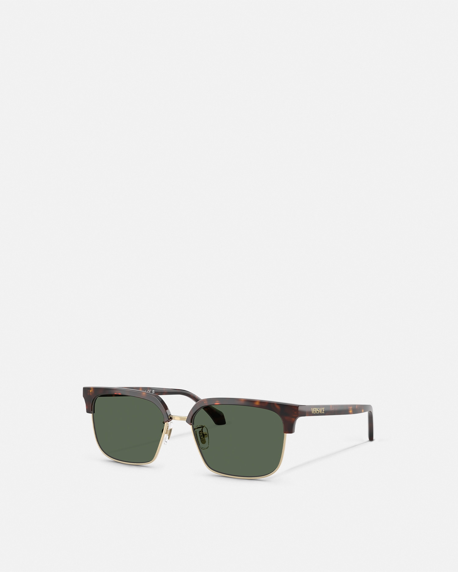 Versace Signature Low-bridge Squared Sunglasses In Havana