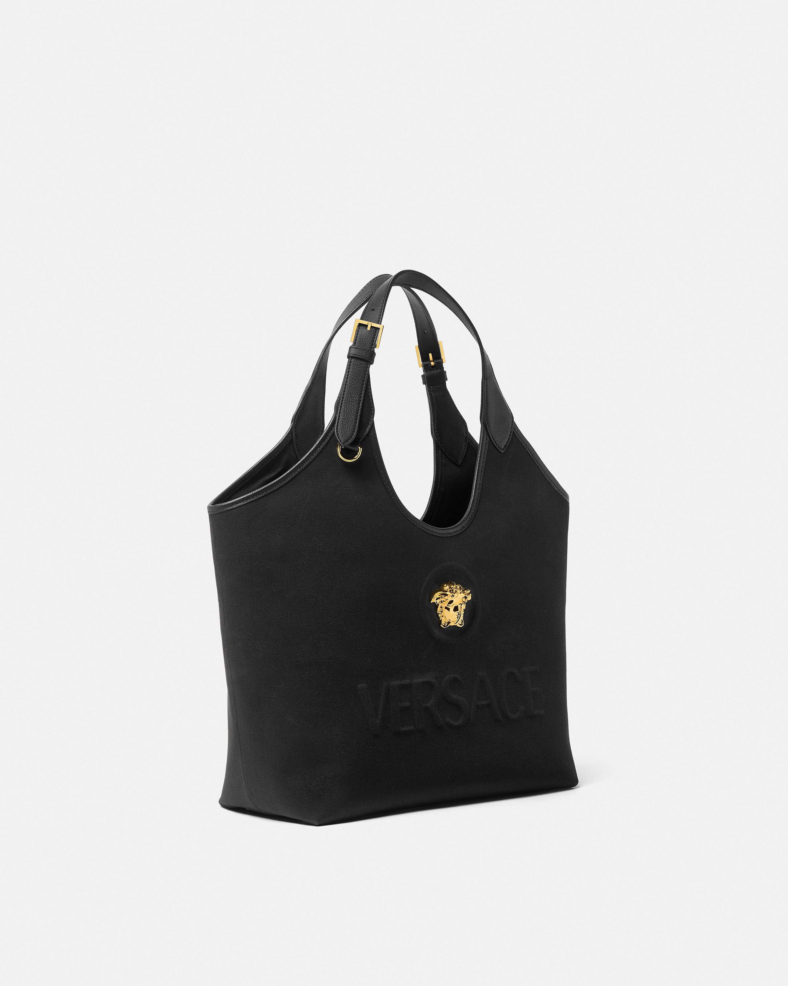 Versace La Medusa Canvas Tote In Multi