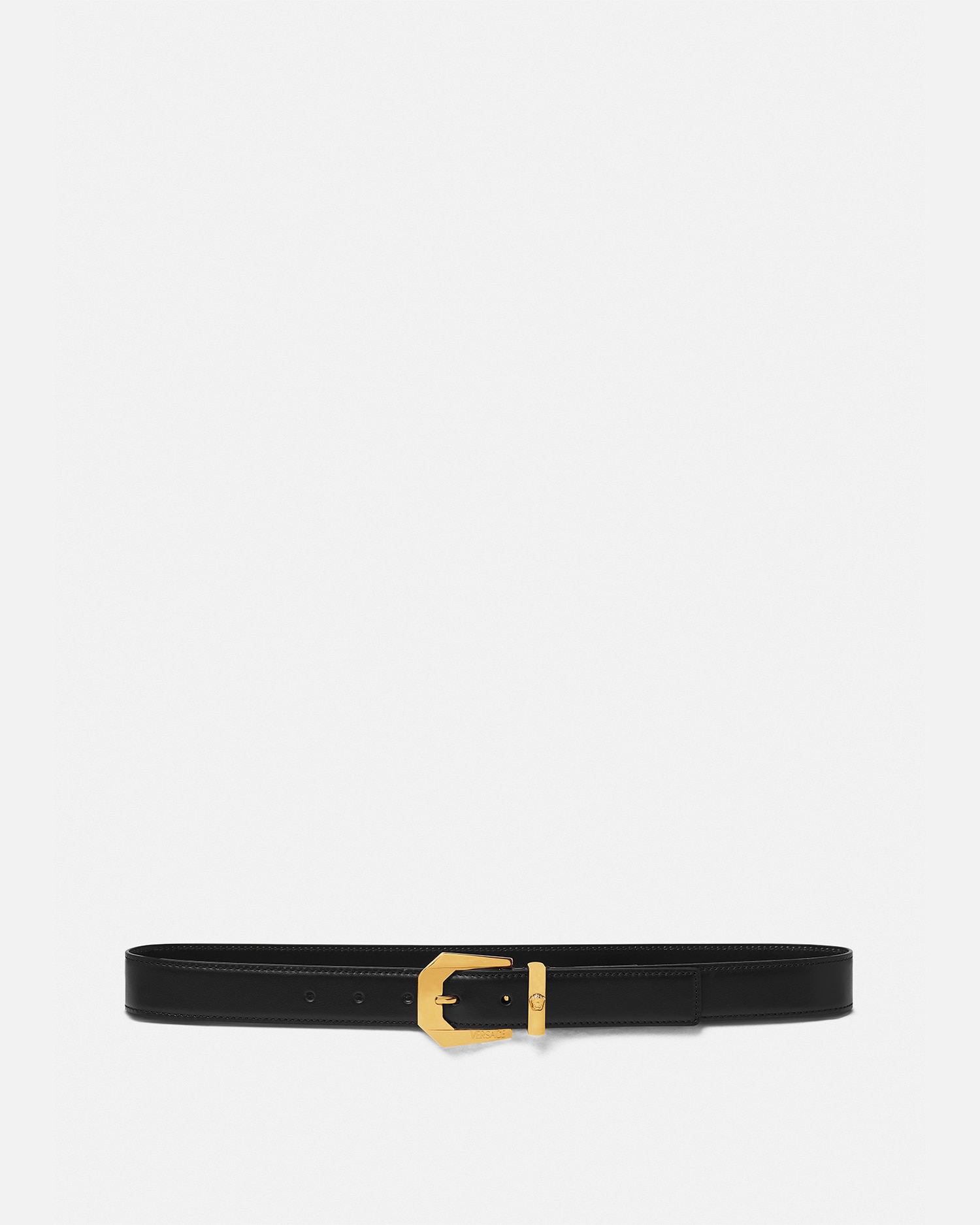 Versace Medusa Leather Belt In Black