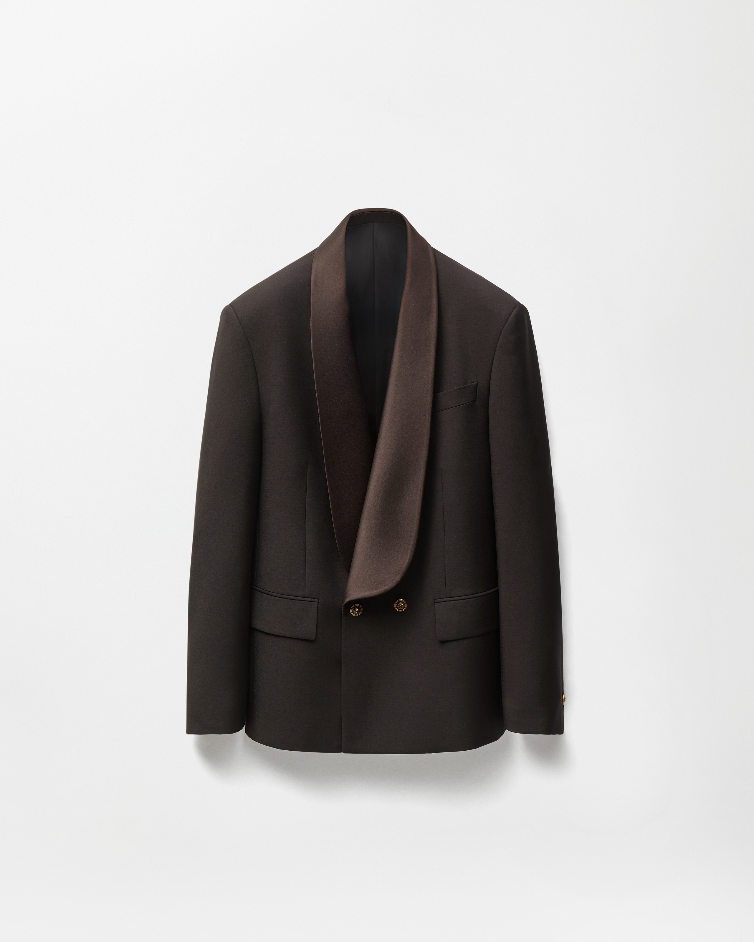 Versace Wool-mohair Blazer In Brown
