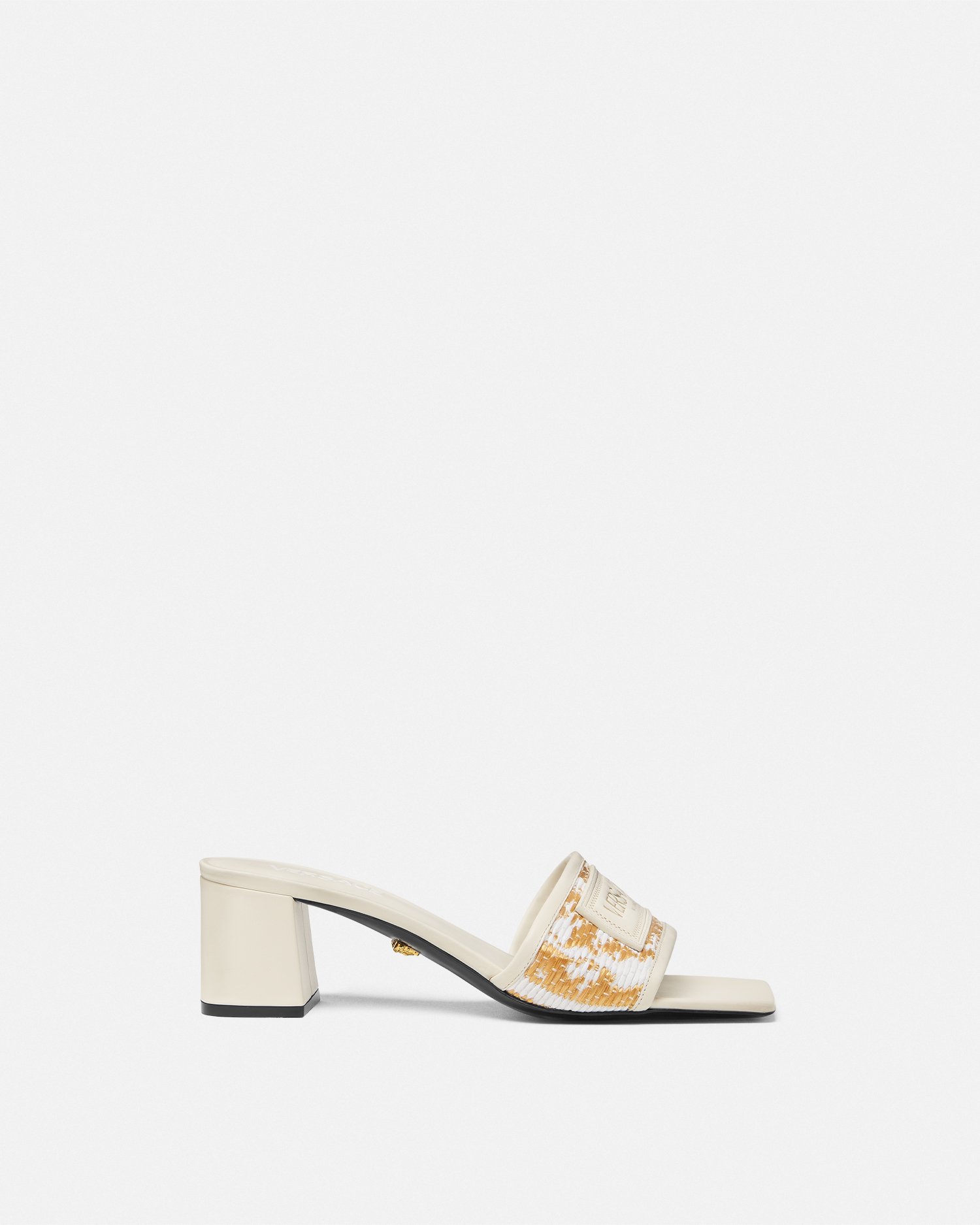 Versace Theia Barocco Mules En Raphia 55 Mm