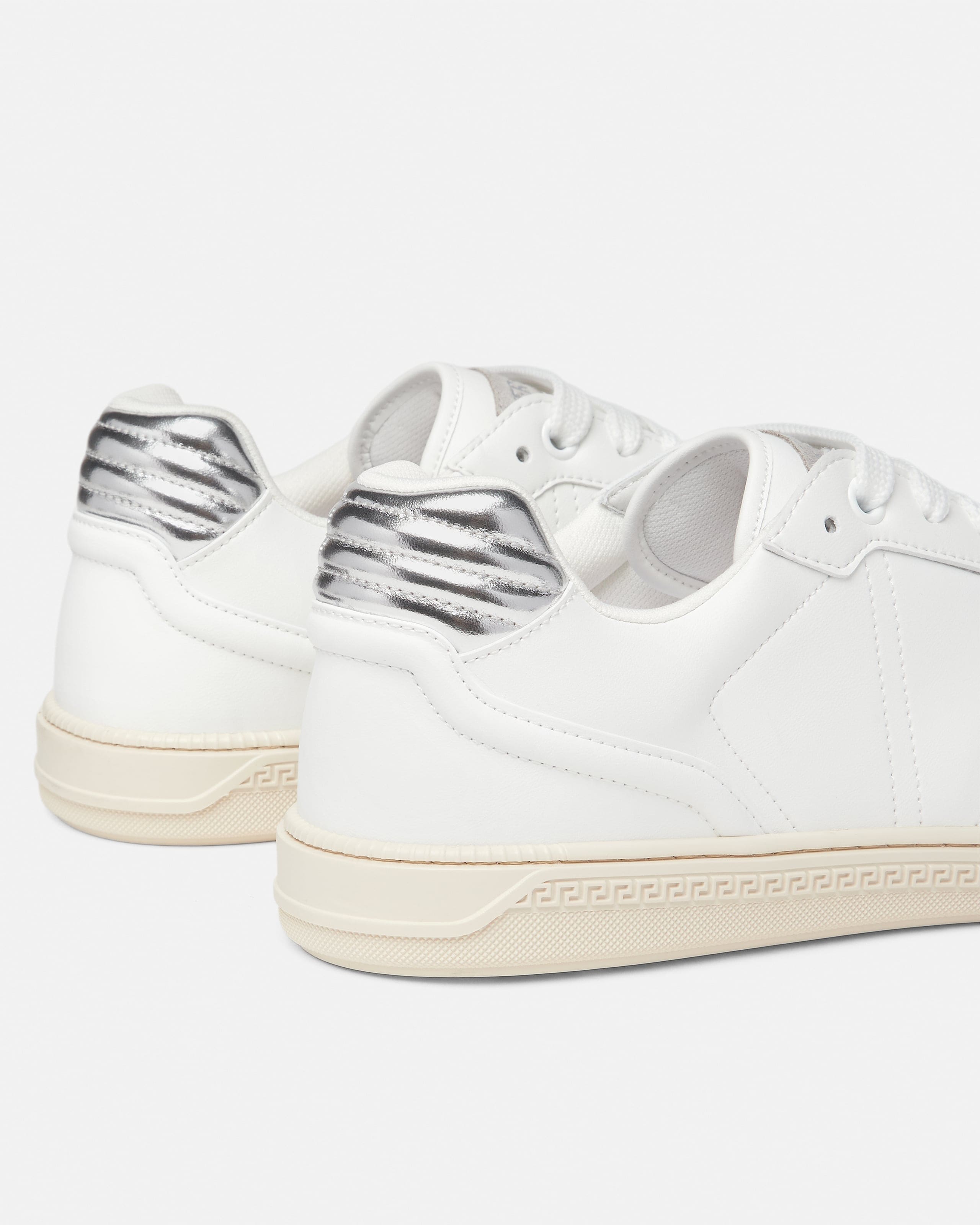 Greca Court Sneakers White,Gray | VERSACE US