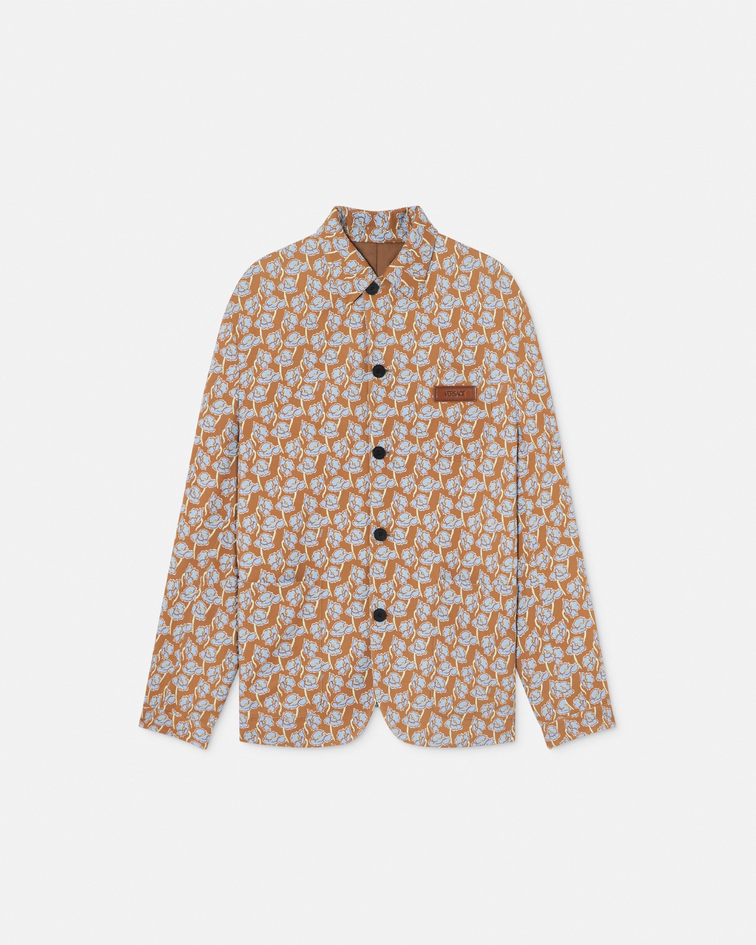 Versace Poppies Single-breasted Cady Blazer In Print