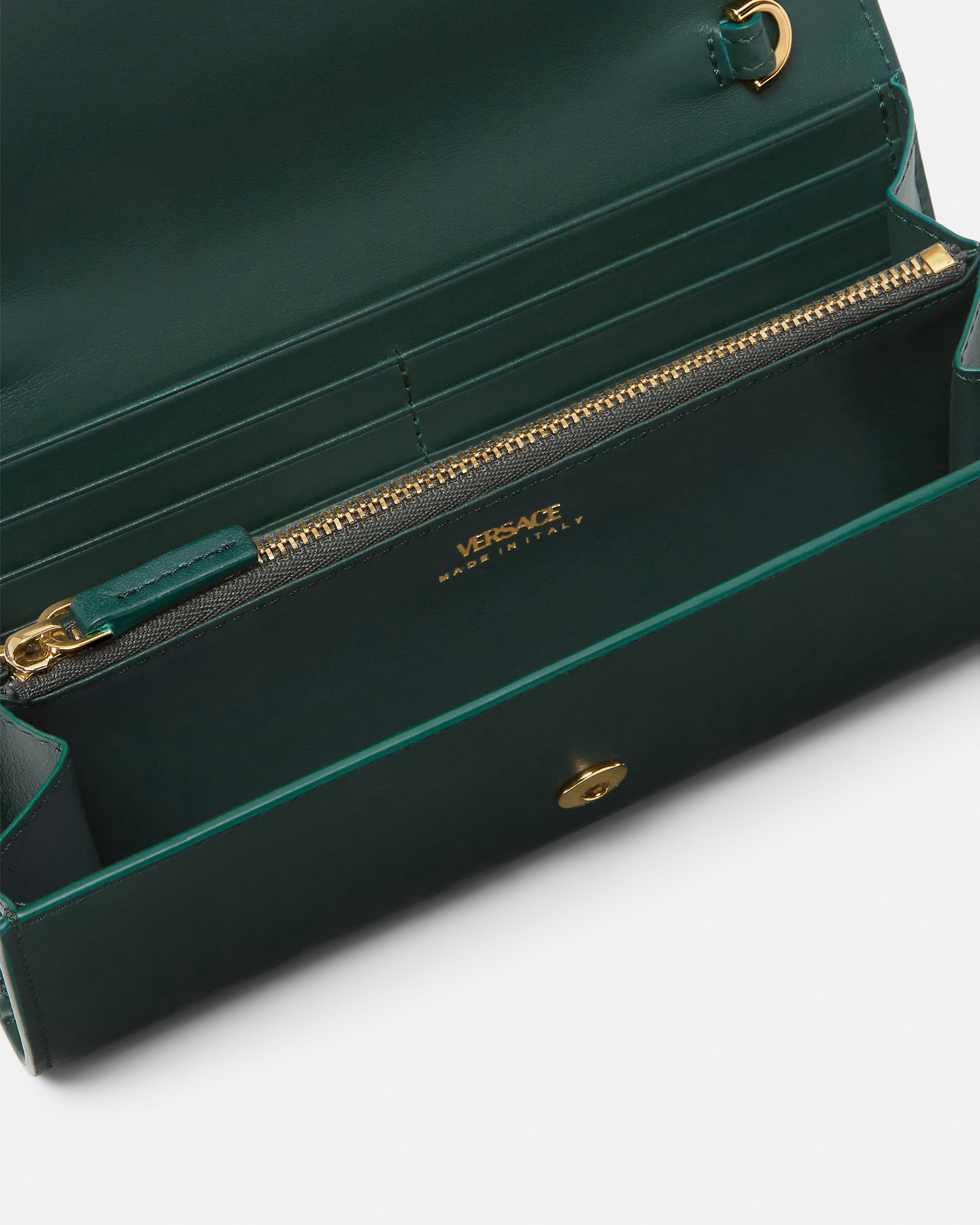 ヴェルサーチェ ウォレット チェーンバッグ 1007220 1KF8V ヴェルサーチェ VERSACE グレカゴッデス レザー ウォレット チェーン