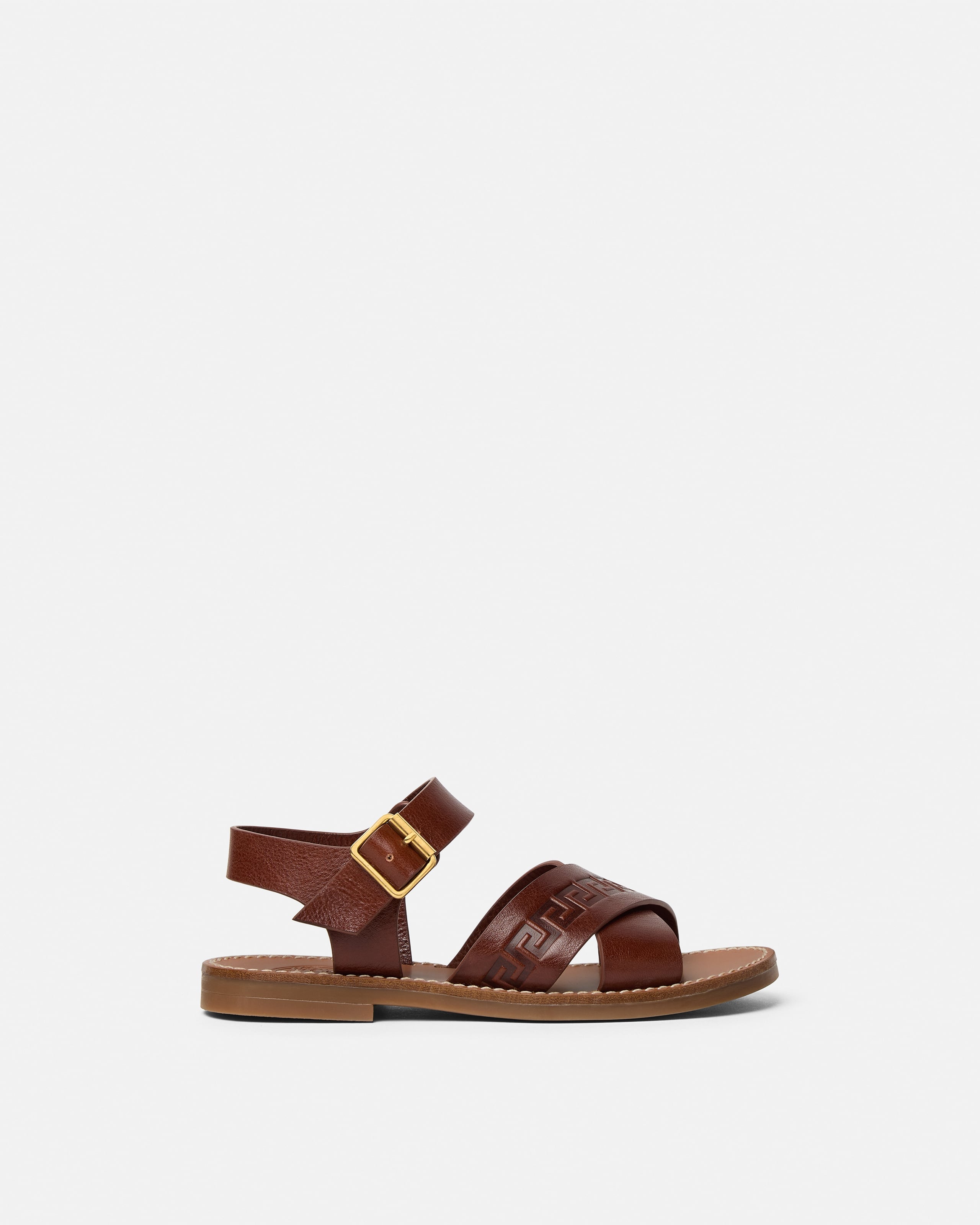 Versace Sandales En Cuir Kids In Brown