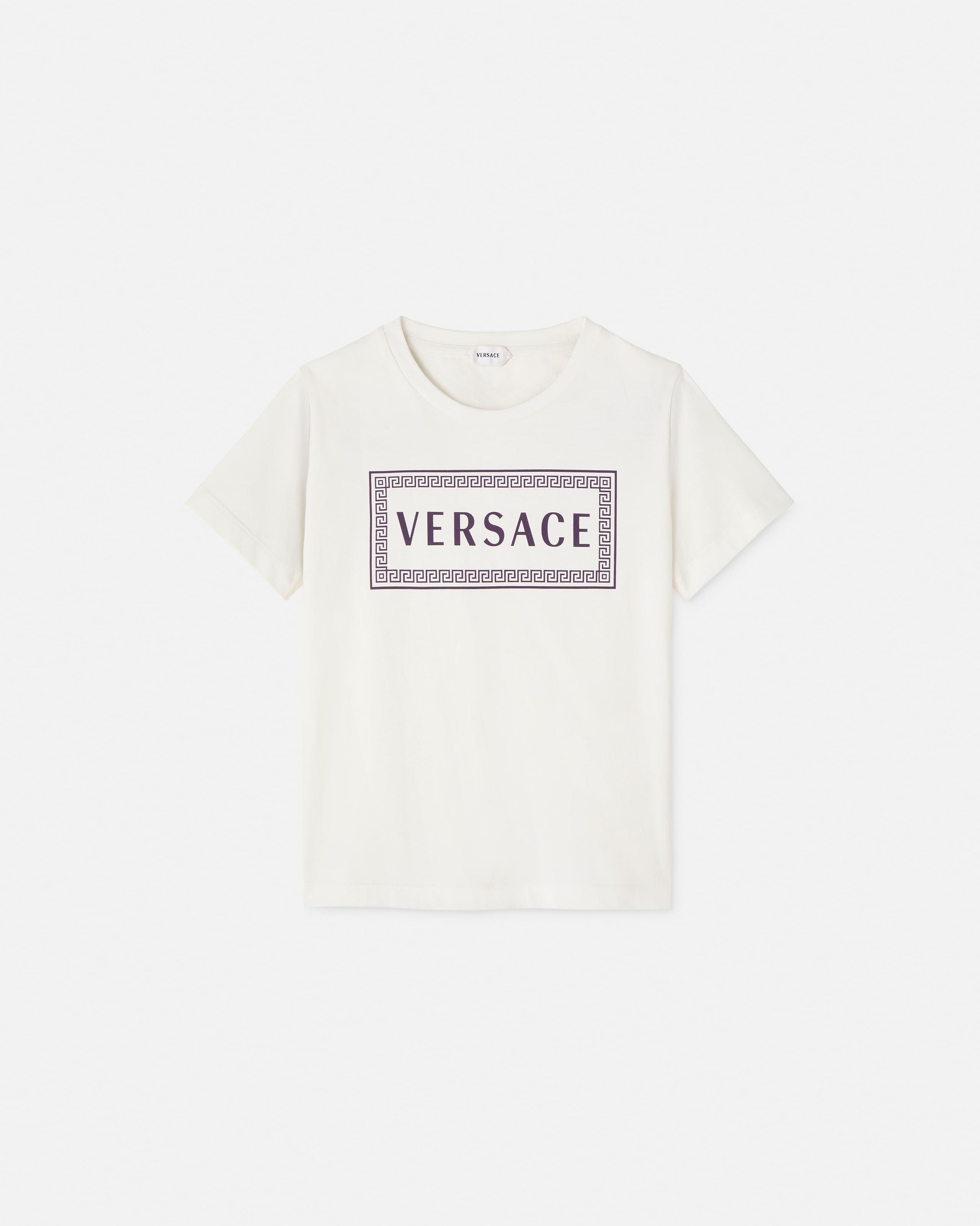 Versace T-shirt En Jersey De Coton Imprimé Kids In Blanc