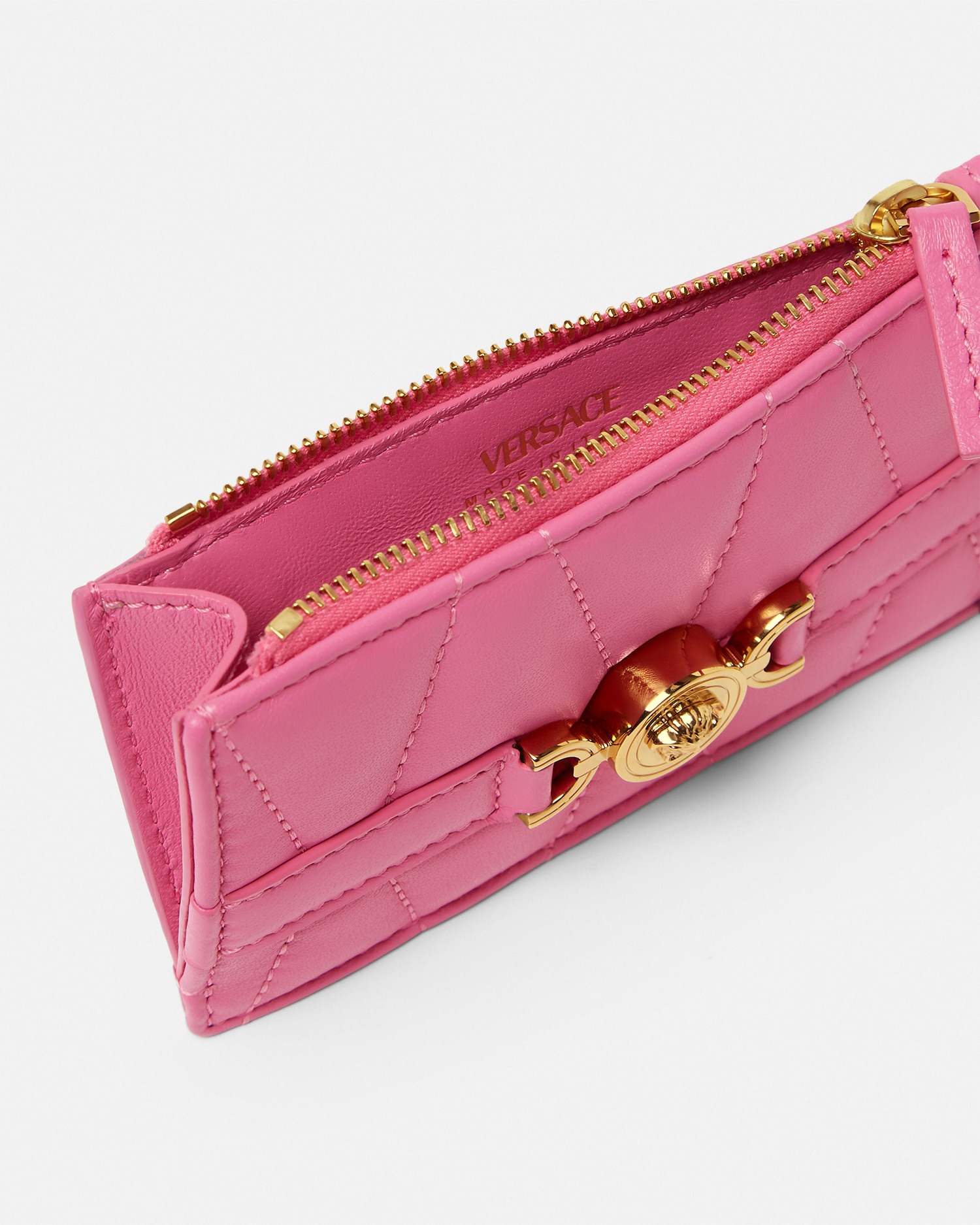 Versace Medusa '95 Quilted Zip Card Holder