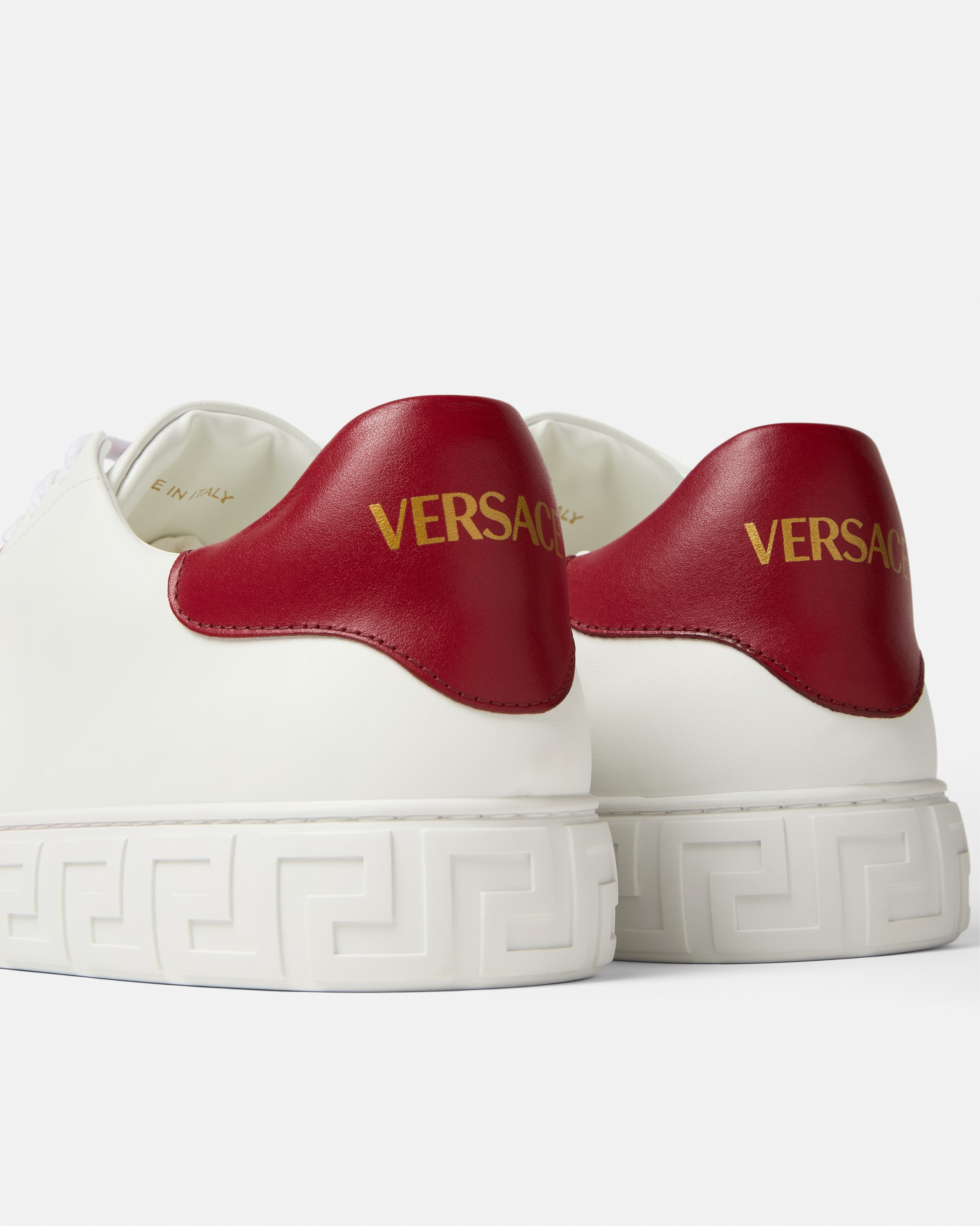 Versace Men\'s Greca Sneakers Red/Gray 13.5 US (46.5 Euro) IT 1021490 NIB 90_1014460-  main image 2